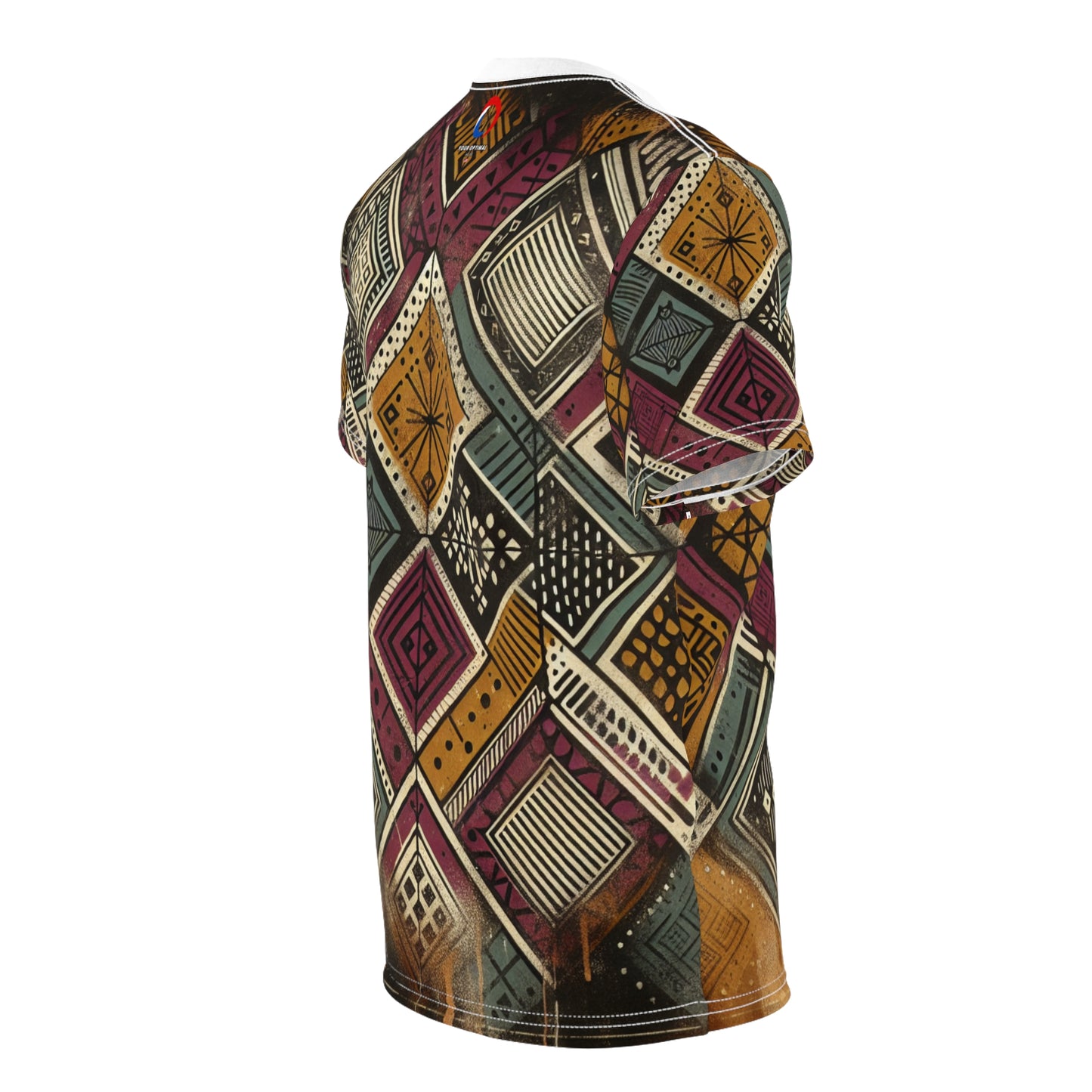 Urban-Graffiti Meets African Art: Distressed Black Tee, Geometric Shapes & Spray-Paint - African Tribal Pattern-Inspired Tee