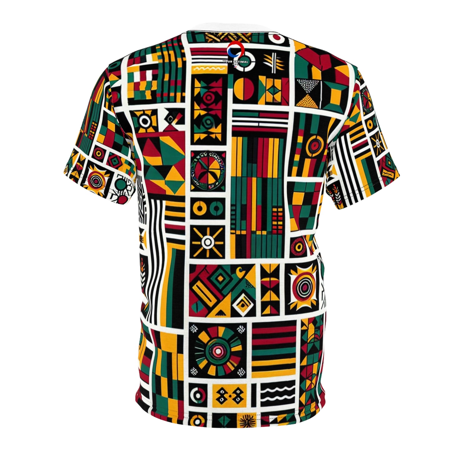 Vibrant Pan-African Heritage T-shirt - Geometric Kente Adinkra Narrative Artwork - African Tribal Pattern-Inspired Tee