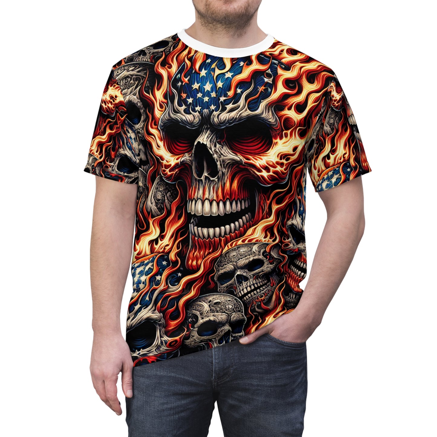 Reaper's Radiance Regalia - Patriotic Streetwear Tee