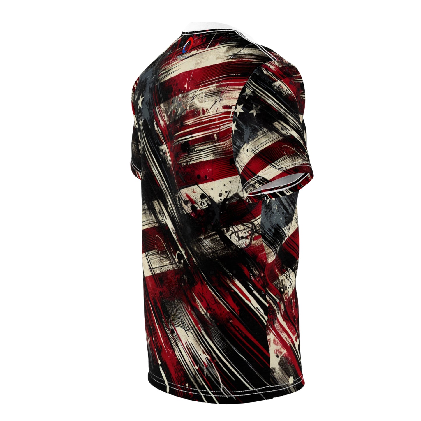 Grunge Streetwear Tribute: Distressed American Flag Graffiti Graphic T-Shirt - Bold Urban Patriotism Design - Patriotic Streetwear Tee