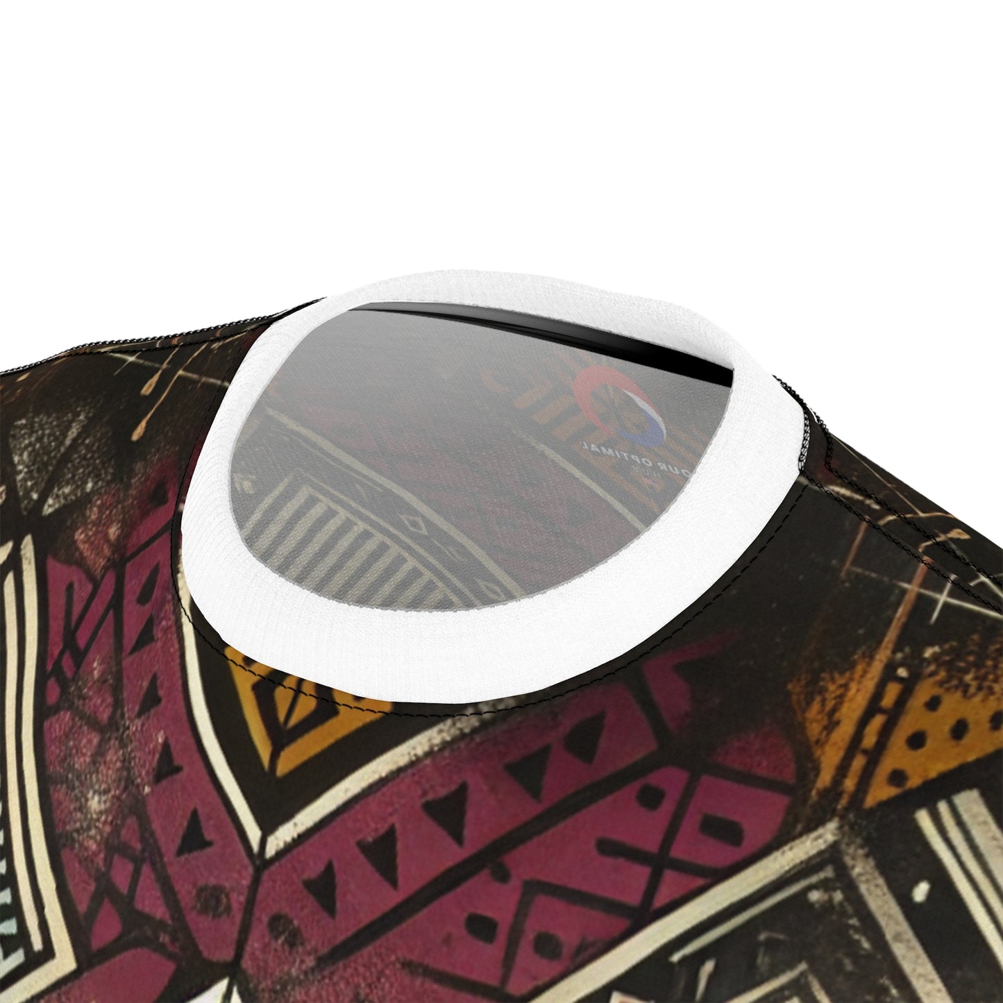 Urban-Graffiti Meets African Art: Distressed Black Tee, Geometric Shapes & Spray-Paint - African Tribal Pattern-Inspired Tee