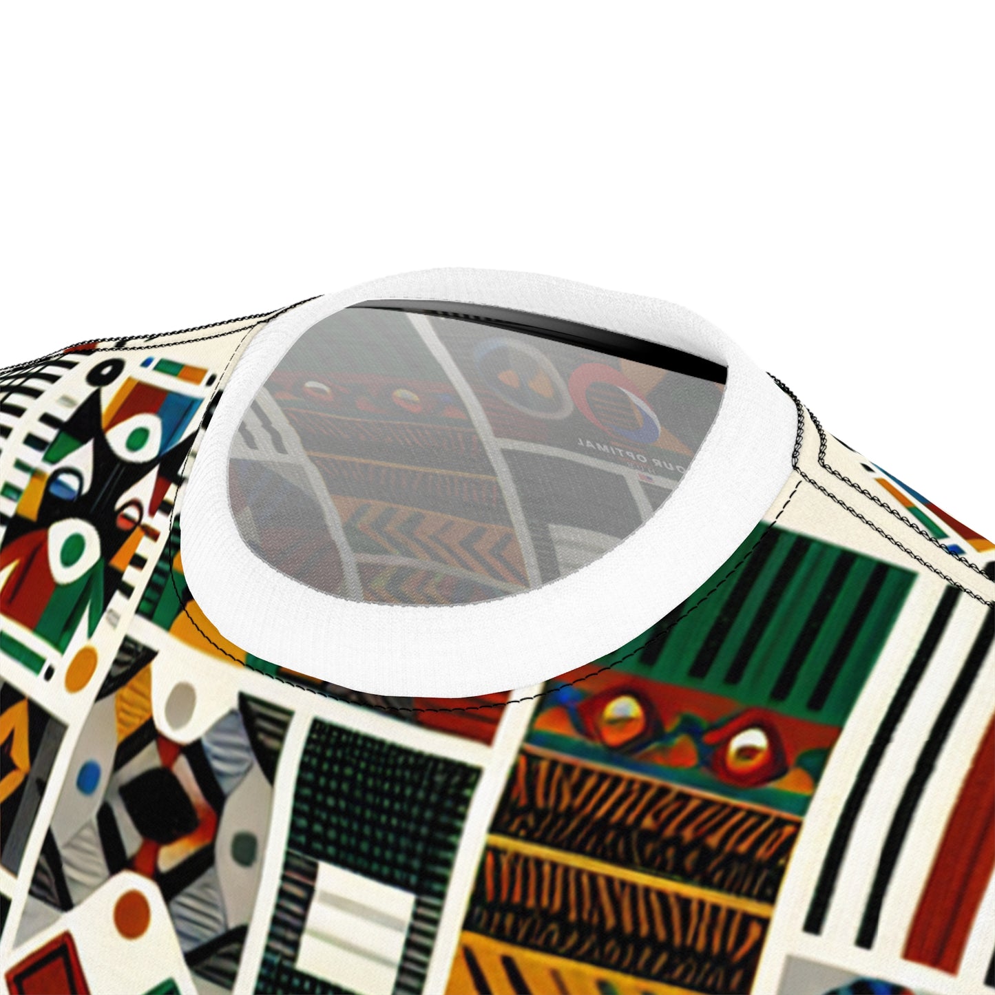 Pan-African Pride T-shirt: Bold Geometric & Cultural Symbols in Vibrant Kente Collage - African Tribal Pattern-Inspired Tee
