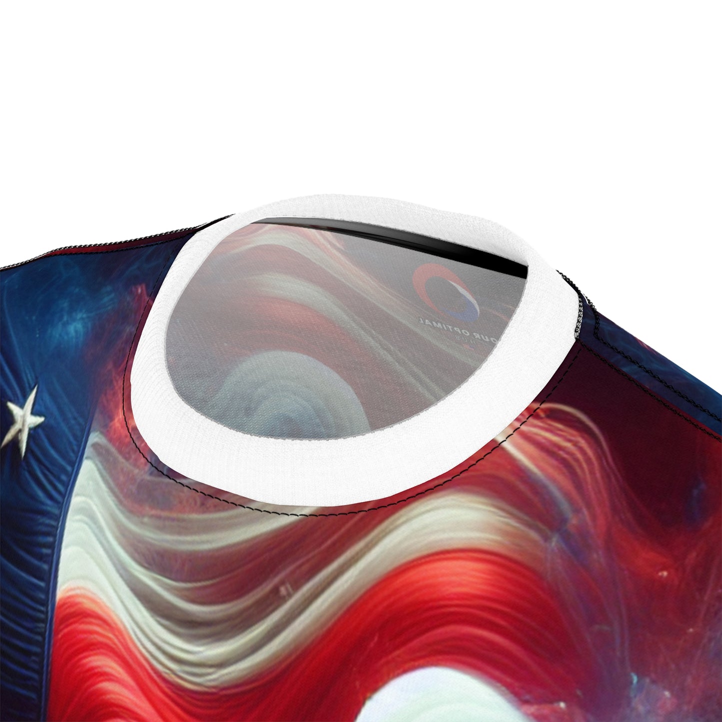 Mystical Dreamscape American Flag T-Shirt - Artistic Swirling Smoke Design with Vibrant Patriotic Colors - Patriotic Streetwear Tee