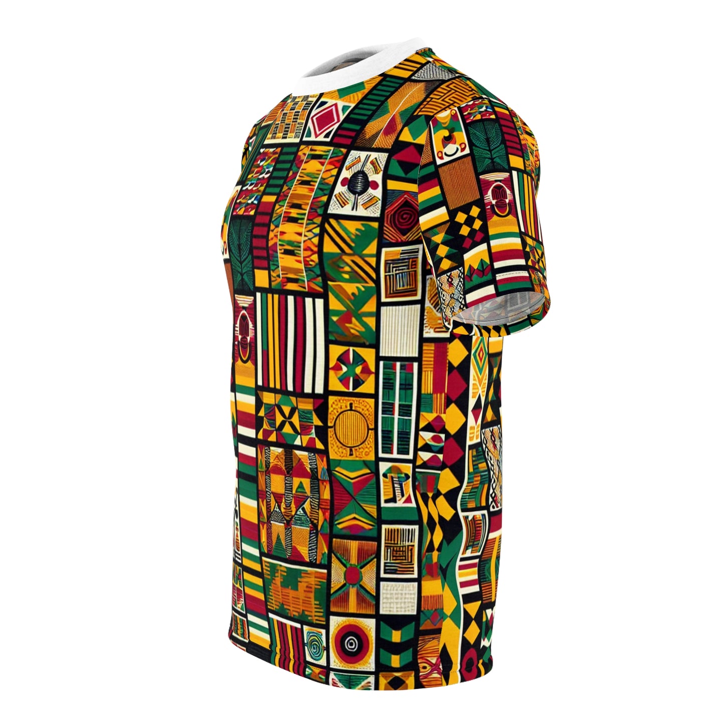 Vibrant Pan-African Heritage T-Shirt - Geometric Unity & Cultural Symbolism Tee - African Tribal Pattern-Inspired