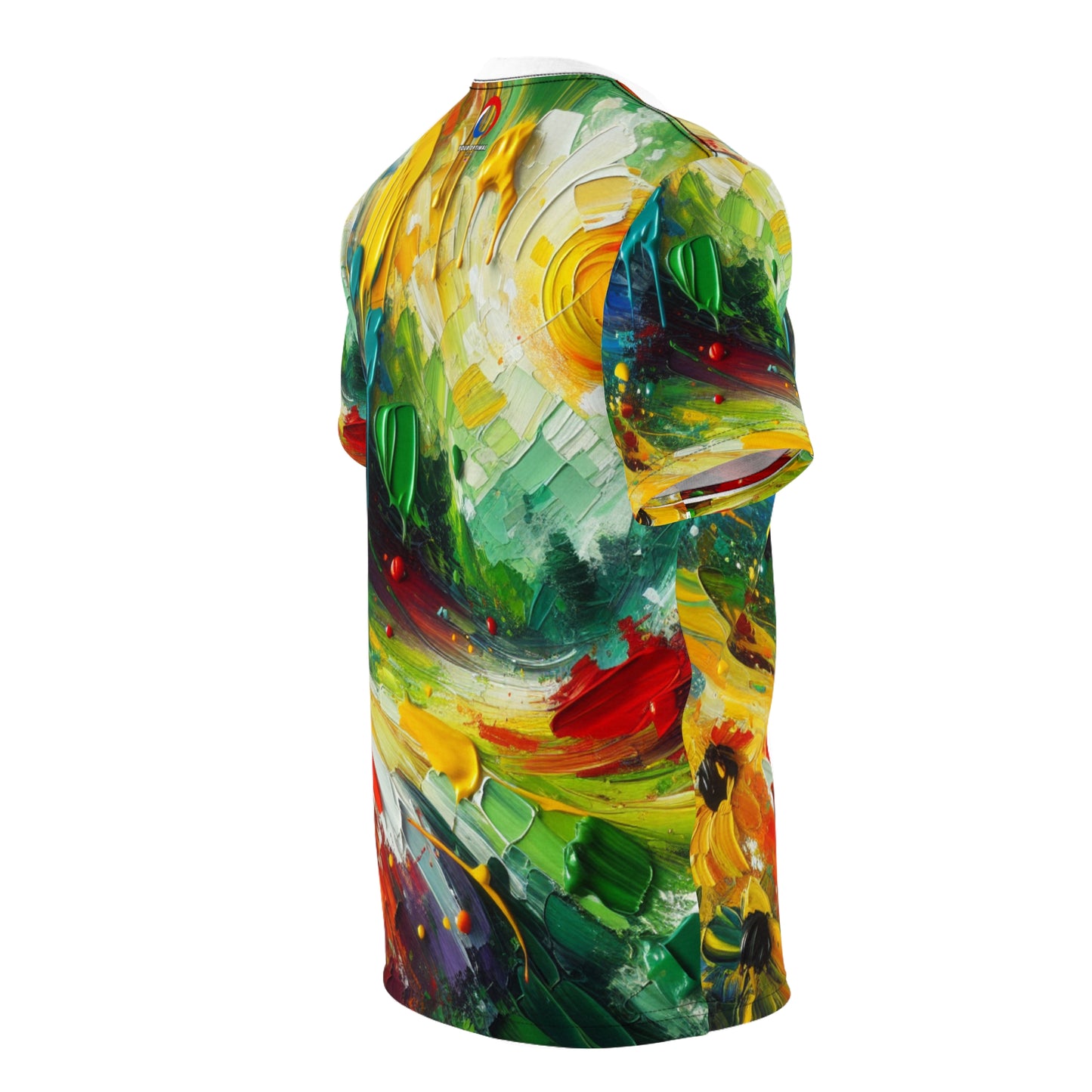 Vibrant Rasta Spirit Abstract Art T-shirt - Bold Colors, Impasto Strokes - Rastafarian Abstract Art-Inspired Tee