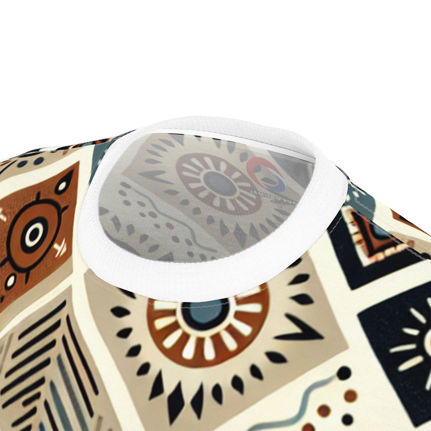 Berber Inspired Enigmatic Tattoo Pattern Tee in Native Earthy Palette - African Tribal Pattern-Inspired Tee