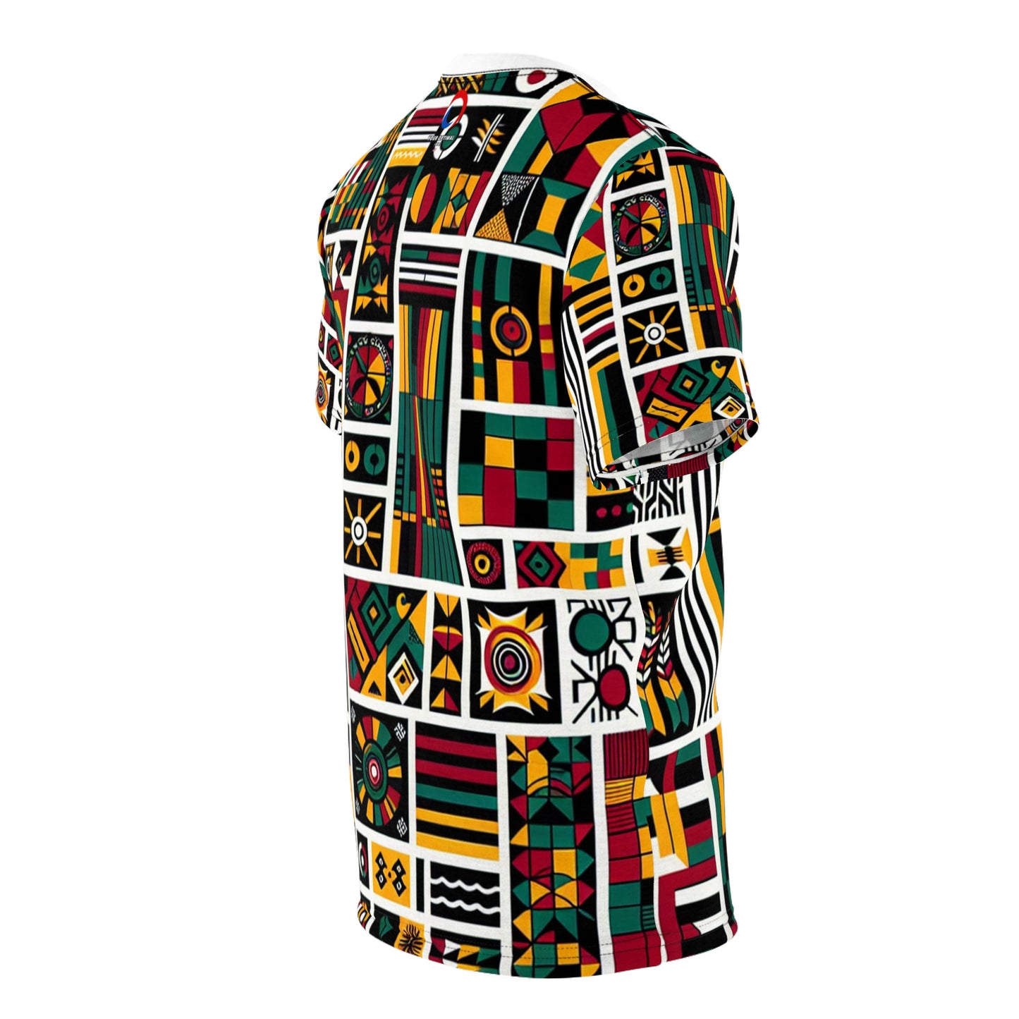 Vibrant Pan-African Heritage T-shirt - Geometric Kente Adinkra Narrative Artwork - African Tribal Pattern-Inspired Tee