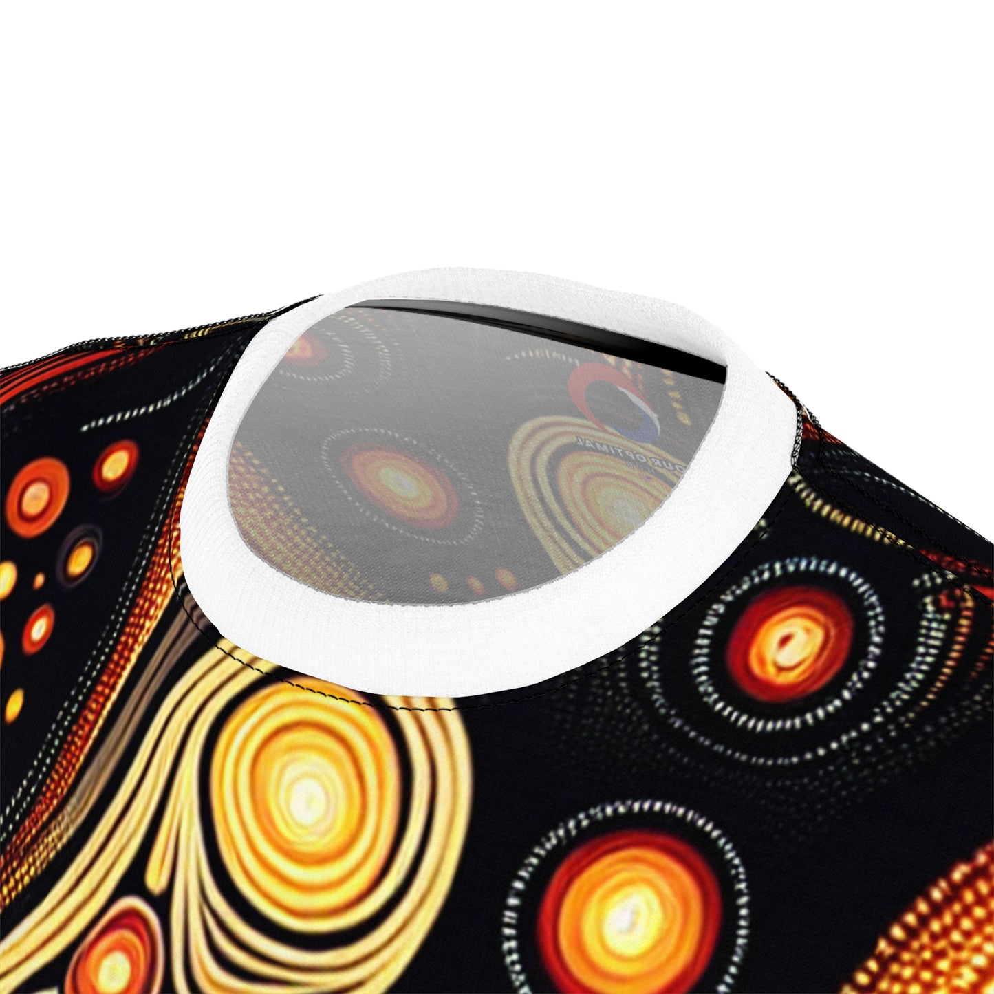 Volcanic Spirit T-Shirt: Aboriginal Art Inspired, Fiery Landscape Pattern, Bold Earthy Tones - African Tribal Pattern-Inspired Tee