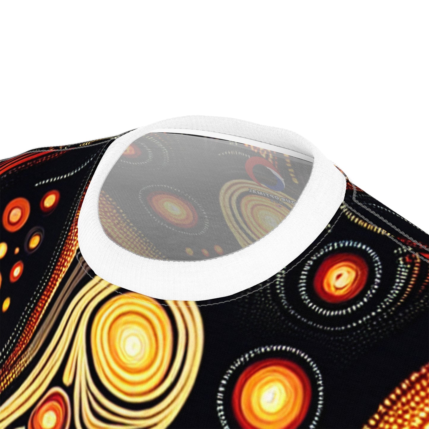 Volcanic Spirit T-Shirt: Aboriginal Art Inspired, Fiery Landscape Pattern, Bold Earthy Tones - African Tribal Pattern-Inspired Tee