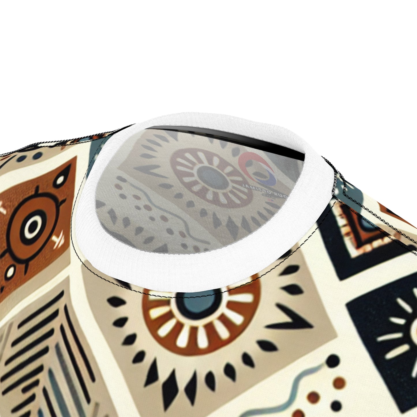 Berber Inspired Enigmatic Tattoo Pattern Tee in Native Earthy Palette - African Tribal Pattern-Inspired Tee
