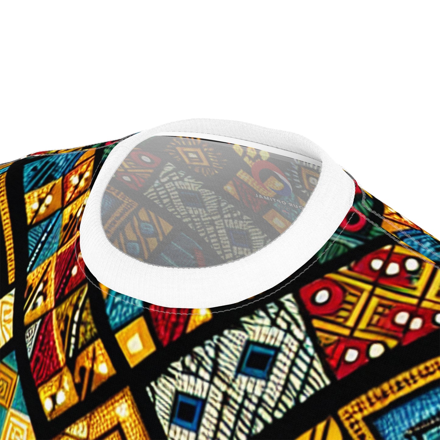 Vibrant African Tribal Diamond Geometric Design T-Shirt - Rich Colorful Cultural Artwear - African Tribal Pattern-Inspired Tee