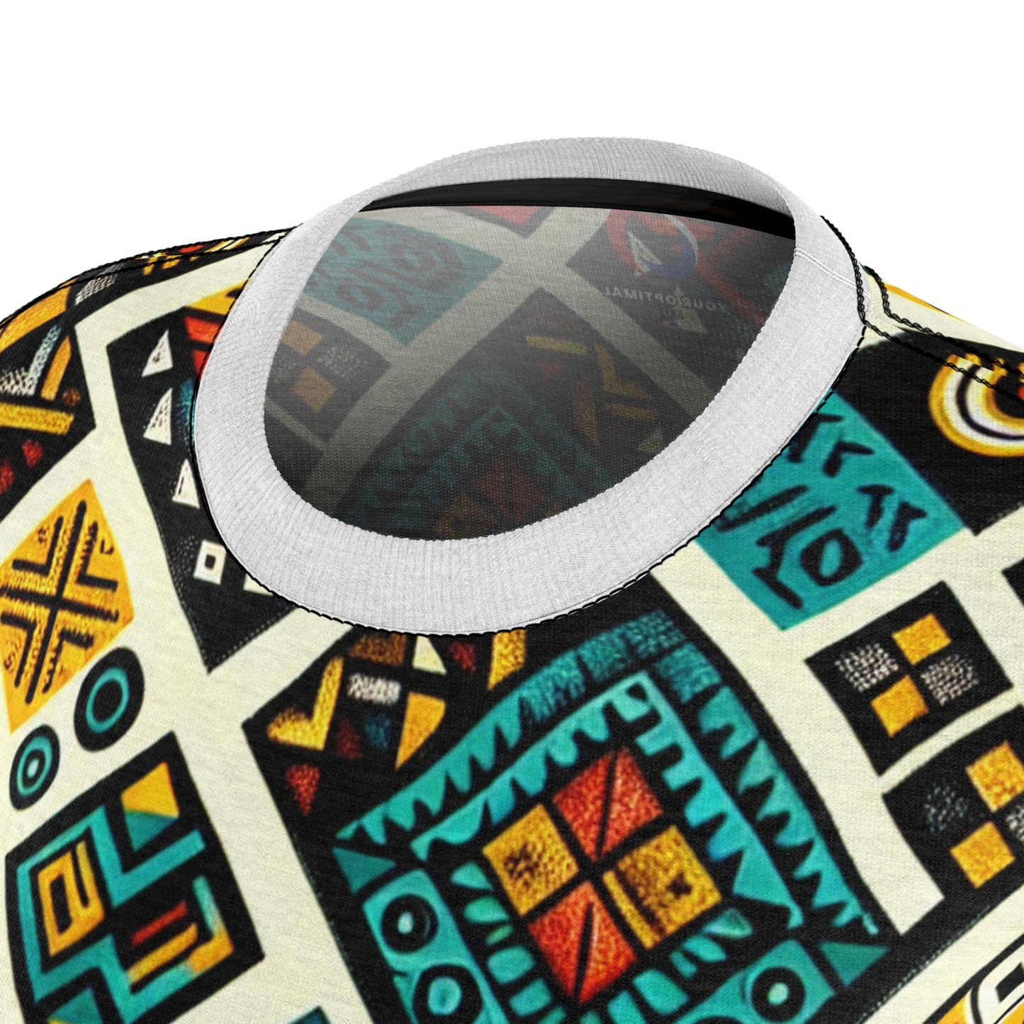 African Storytelling Geo Vibrance Women's T-shirt - Tribal Diamond Pattern, Primary Color Palette - African Tribal Pattern-Inspired