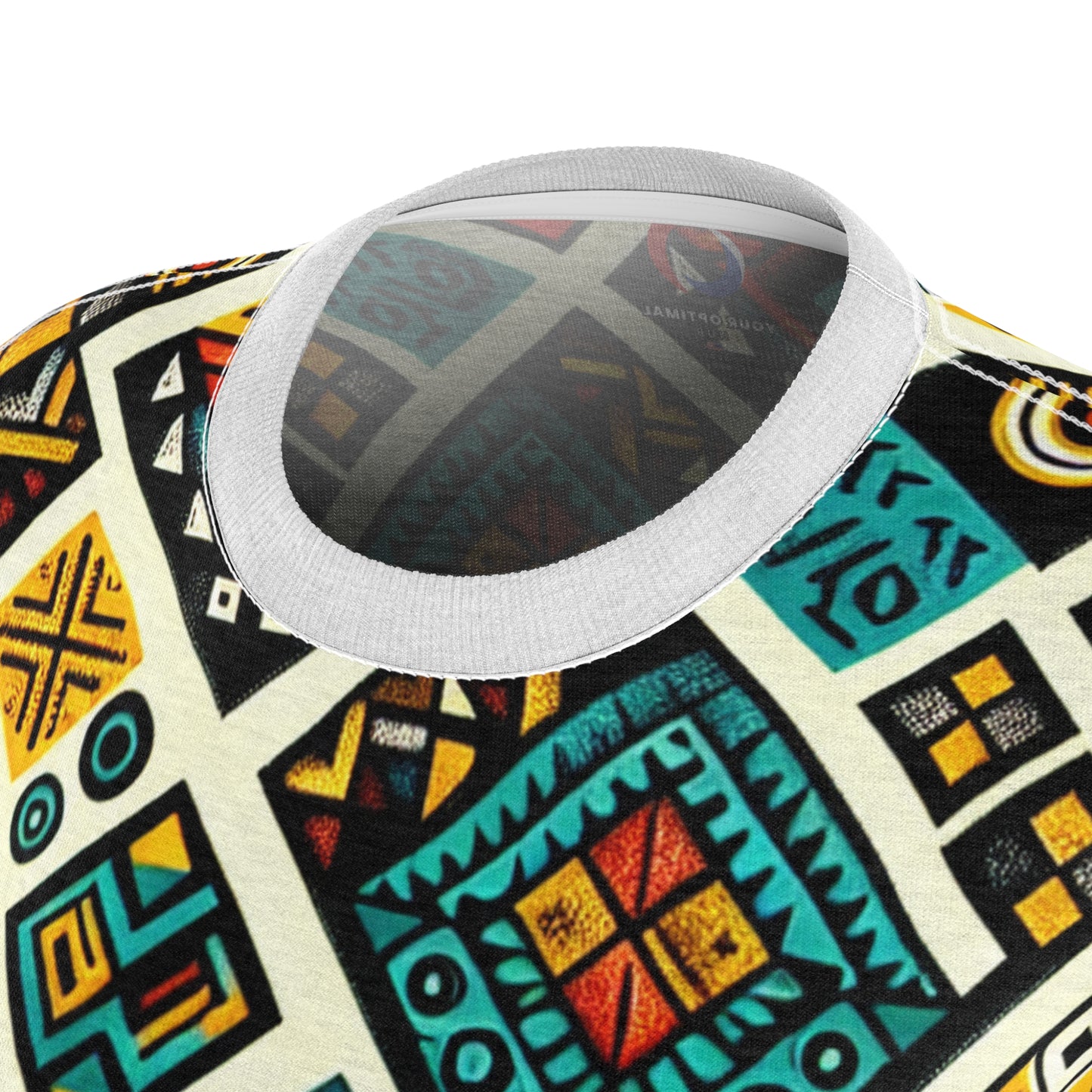 African Storytelling Geo Vibrance Women's T-shirt - Tribal Diamond Pattern, Primary Color Palette - African Tribal Pattern-Inspired