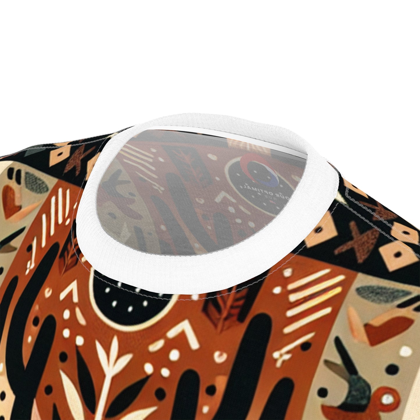 African-Desert Fusion Tee: Tribal Totem and Southwest Nature Tapestry in Earthy Tones - African Tribal Pattern-Inspired