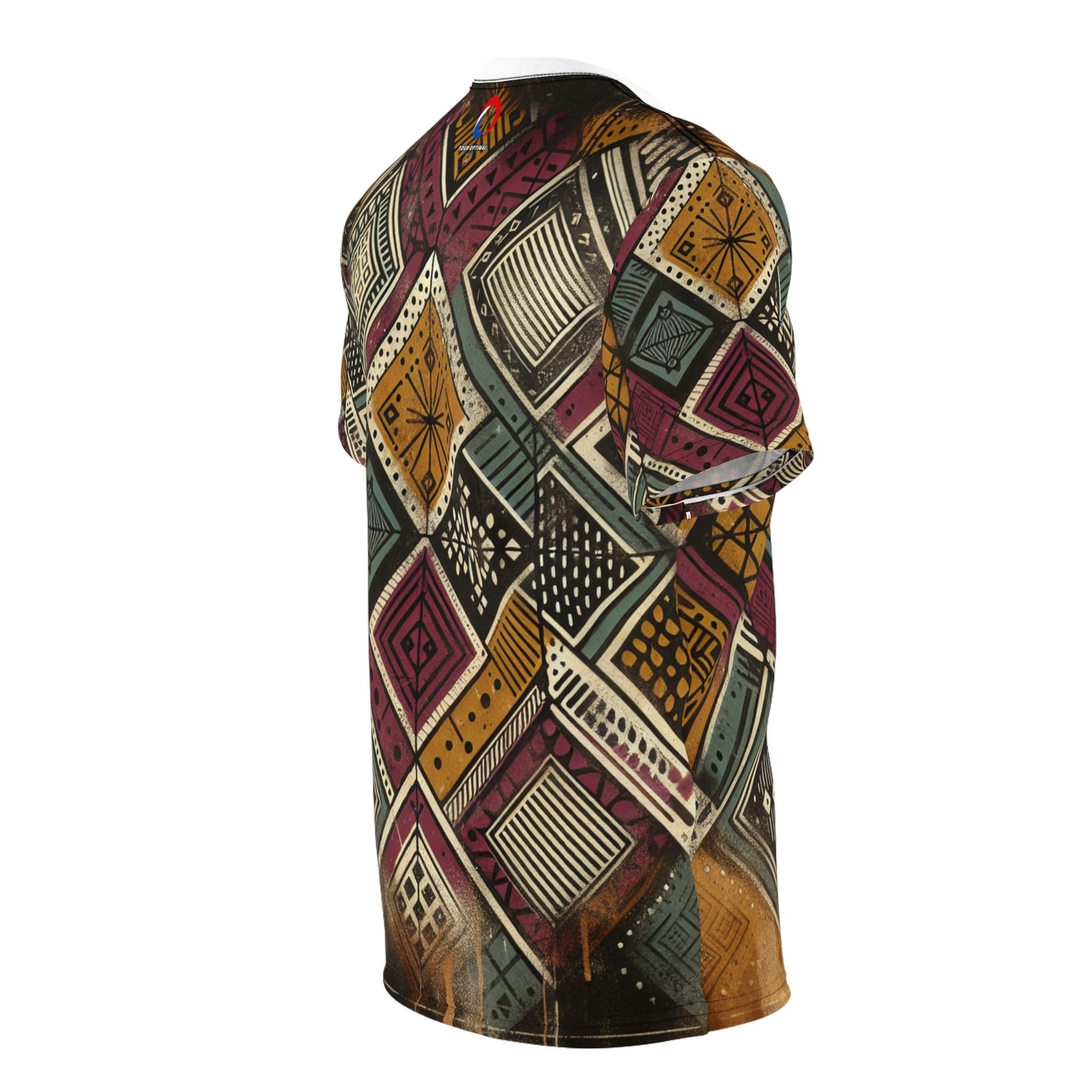 Urban-Graffiti Meets African Art: Distressed Black Tee, Geometric Shapes & Spray-Paint - African Tribal Pattern-Inspired Tee
