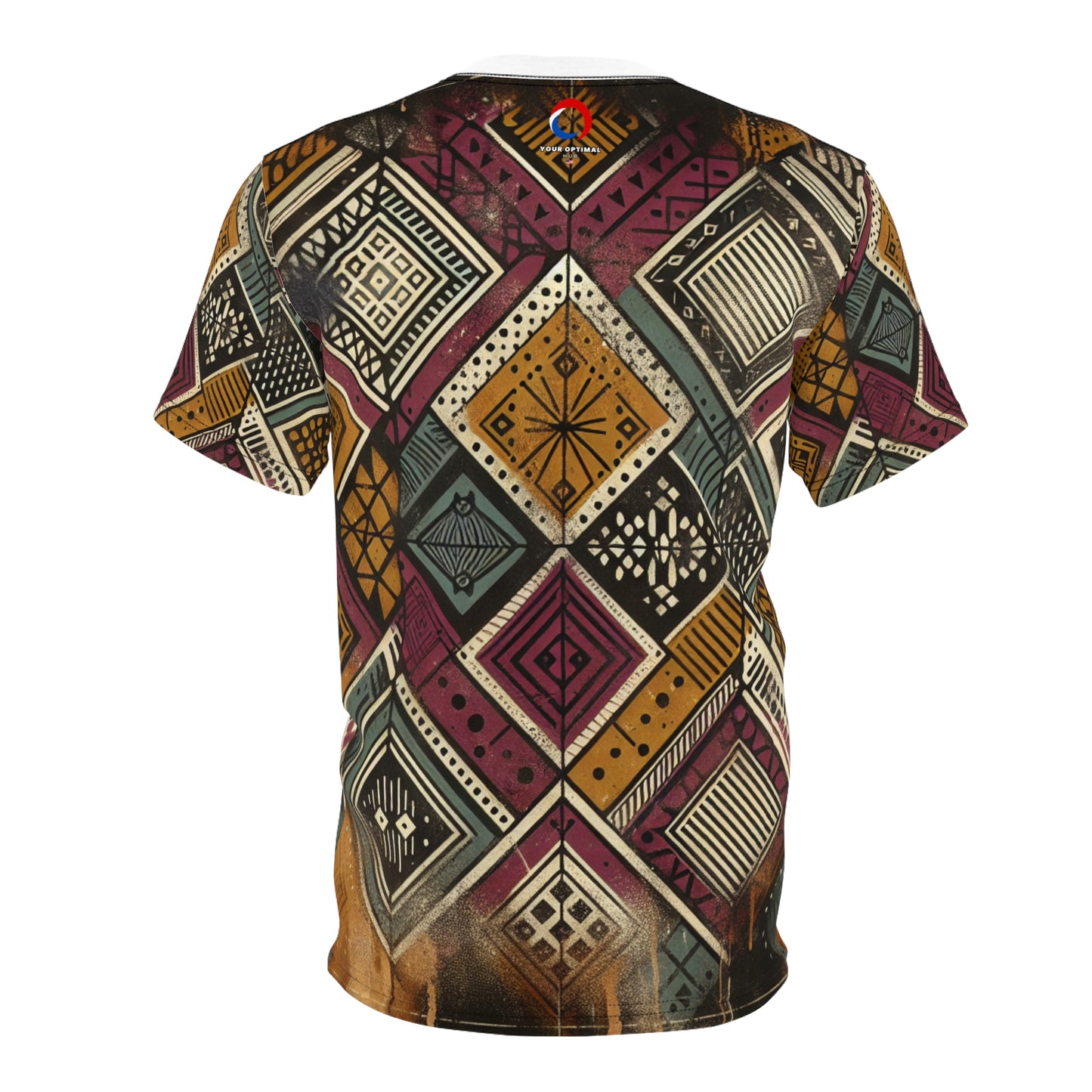 Urban-Graffiti Meets African Art: Distressed Black Tee, Geometric Shapes & Spray-Paint - African Tribal Pattern-Inspired Tee