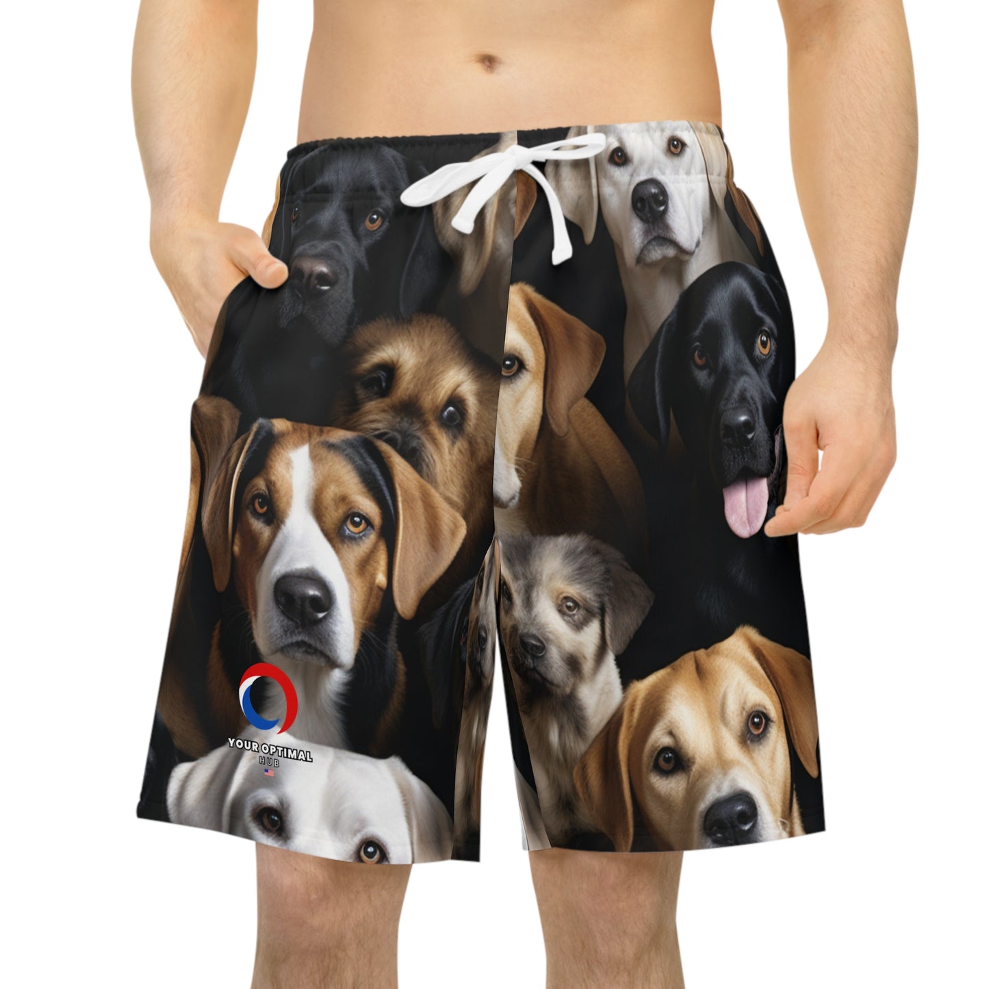 Canine Kaleidoscope Photoreal Shorts - Bold Dog Art Shorts