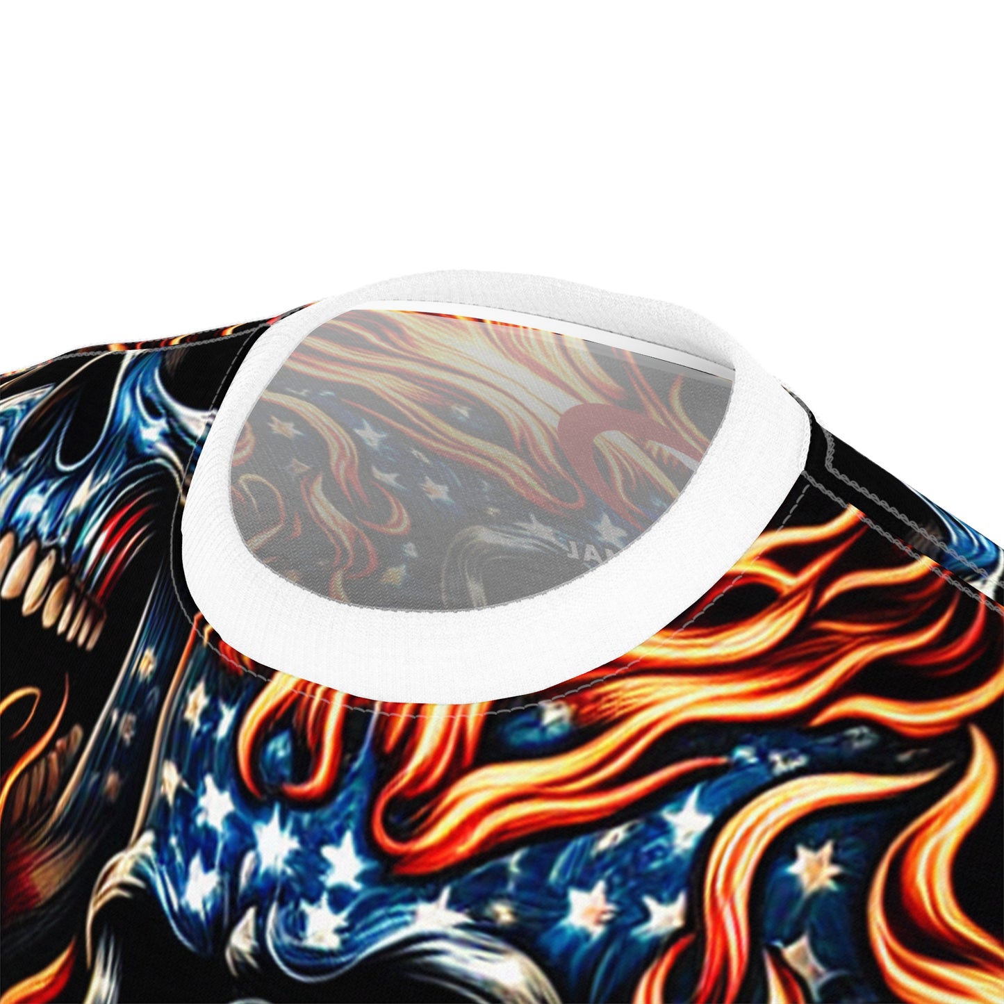 InfernoLiberty Threads: Skullscape Blaze - American Pride Tee