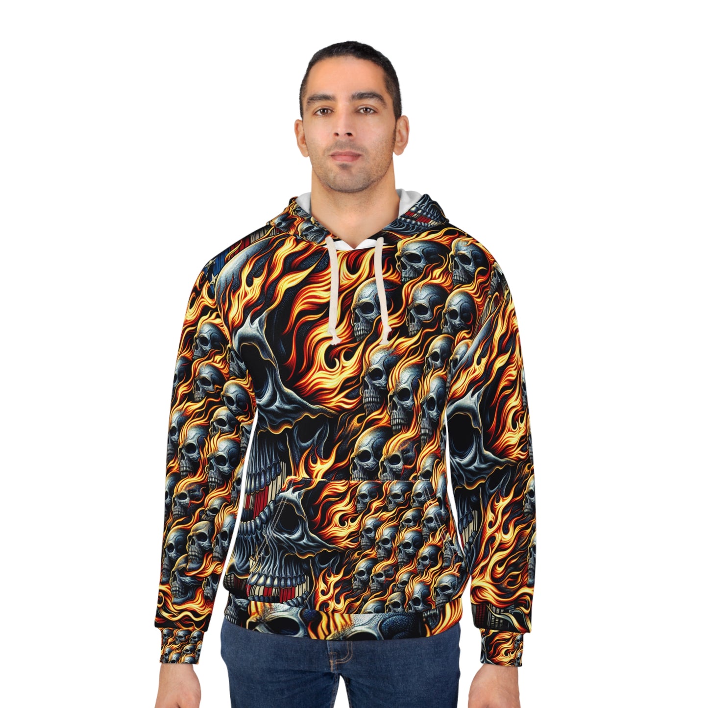 Immortal Fireworks Skull Pullover - Patriot Blaze Hoodie