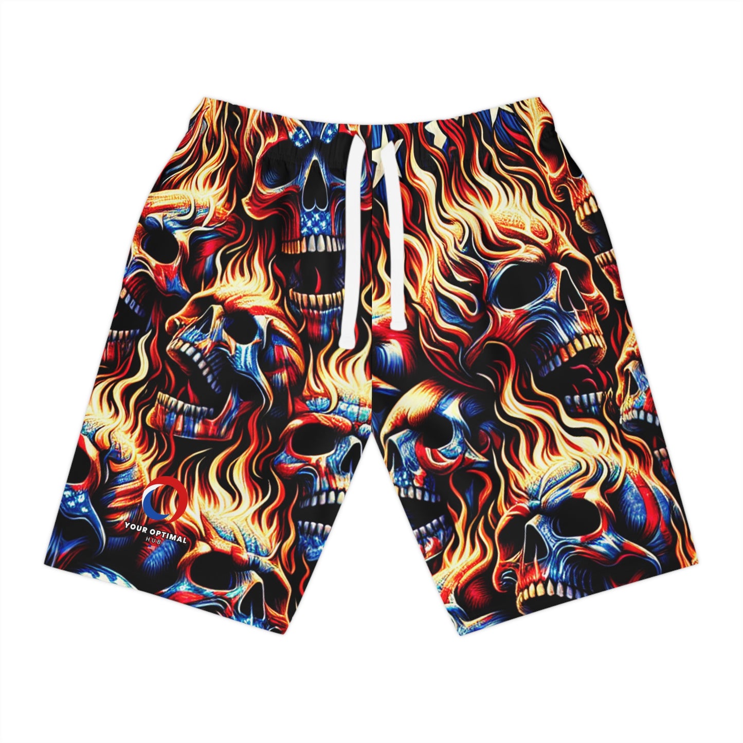 Skull Inferno Patriotic Spectacle Shorts - Patriotic Streetwear Shorts