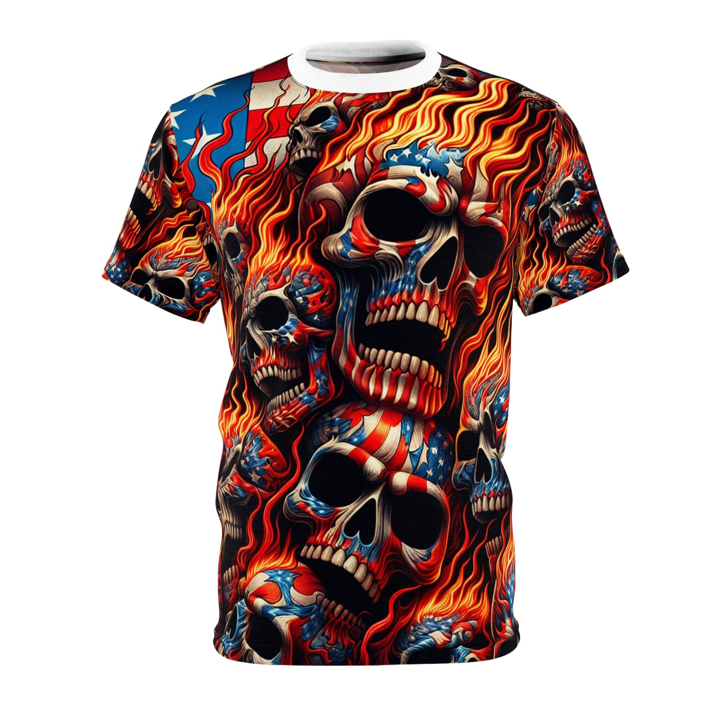 Inferno Patriotica: Ghostfire Fury Edition - Patriotic Streetwear Tee