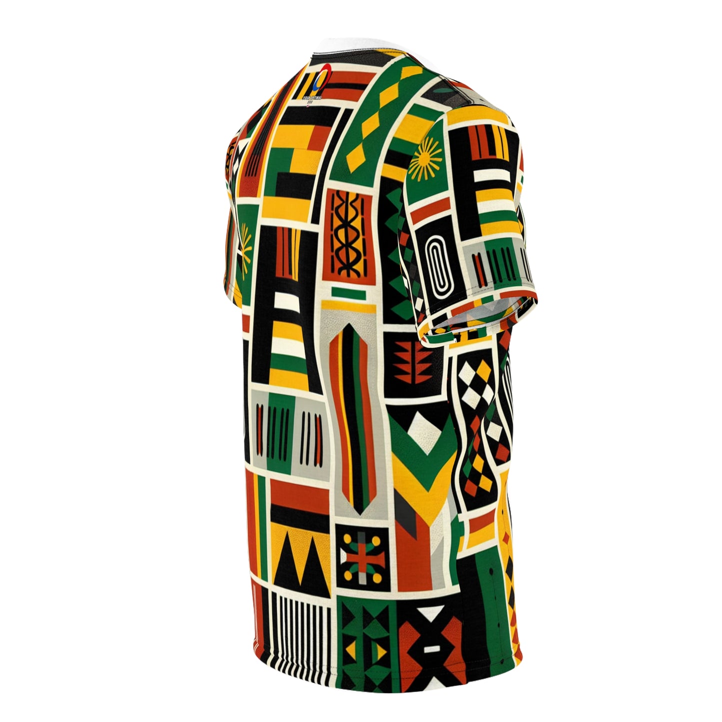 Pan-African Legacy Tee: Vibrant Kente-Adinkra Community Artwork in Bold Colors - African Tribal Pattern-Inspired Tee