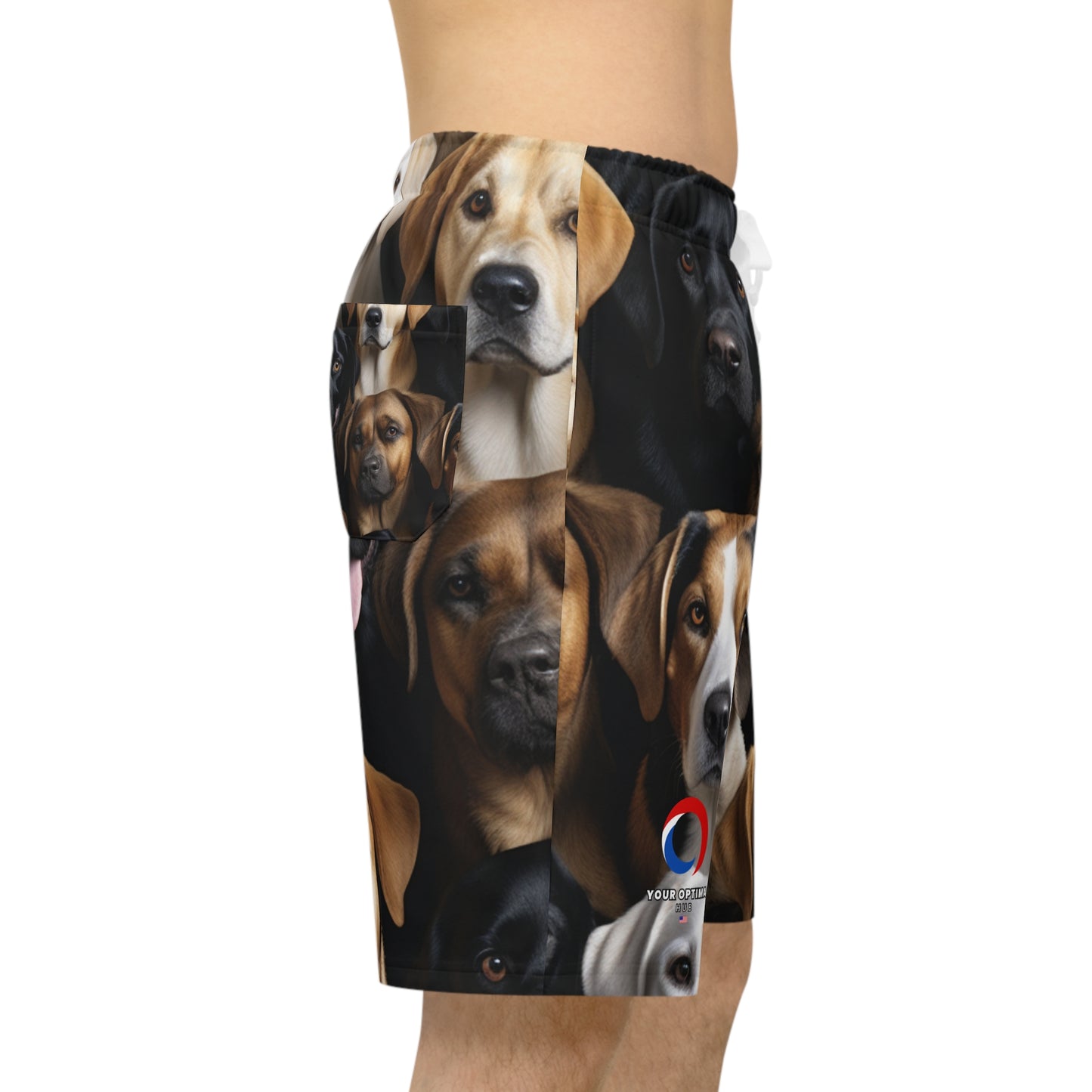 Canine Kaleidoscope Photoreal Shorts - Bold Dog Art Shorts