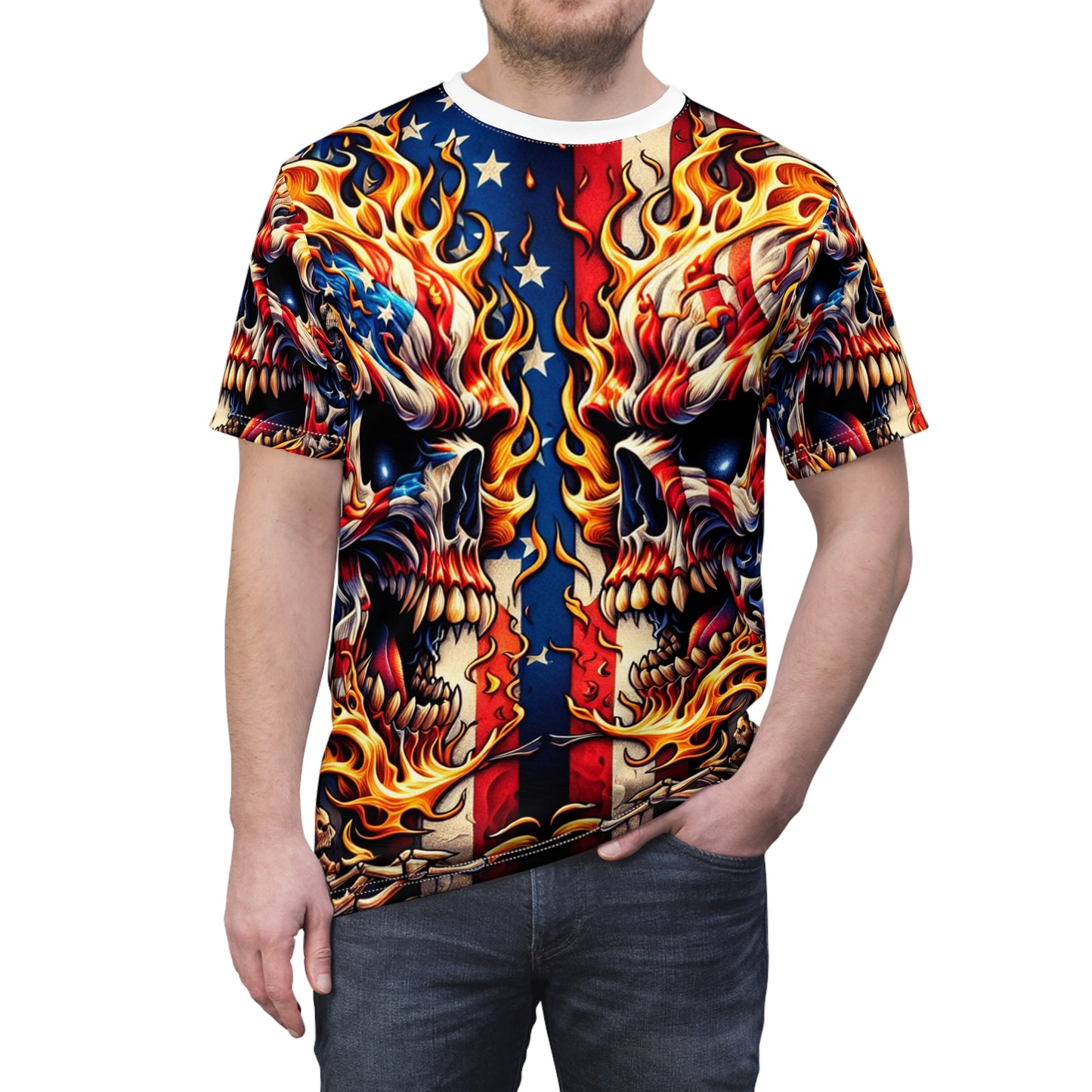 Skullforge Searing Stripes Shirt - Patriotic Streetwear Tee