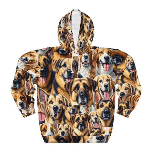 Vivid Dog Illustration Hoodie - Bold Dog Art Hoodie