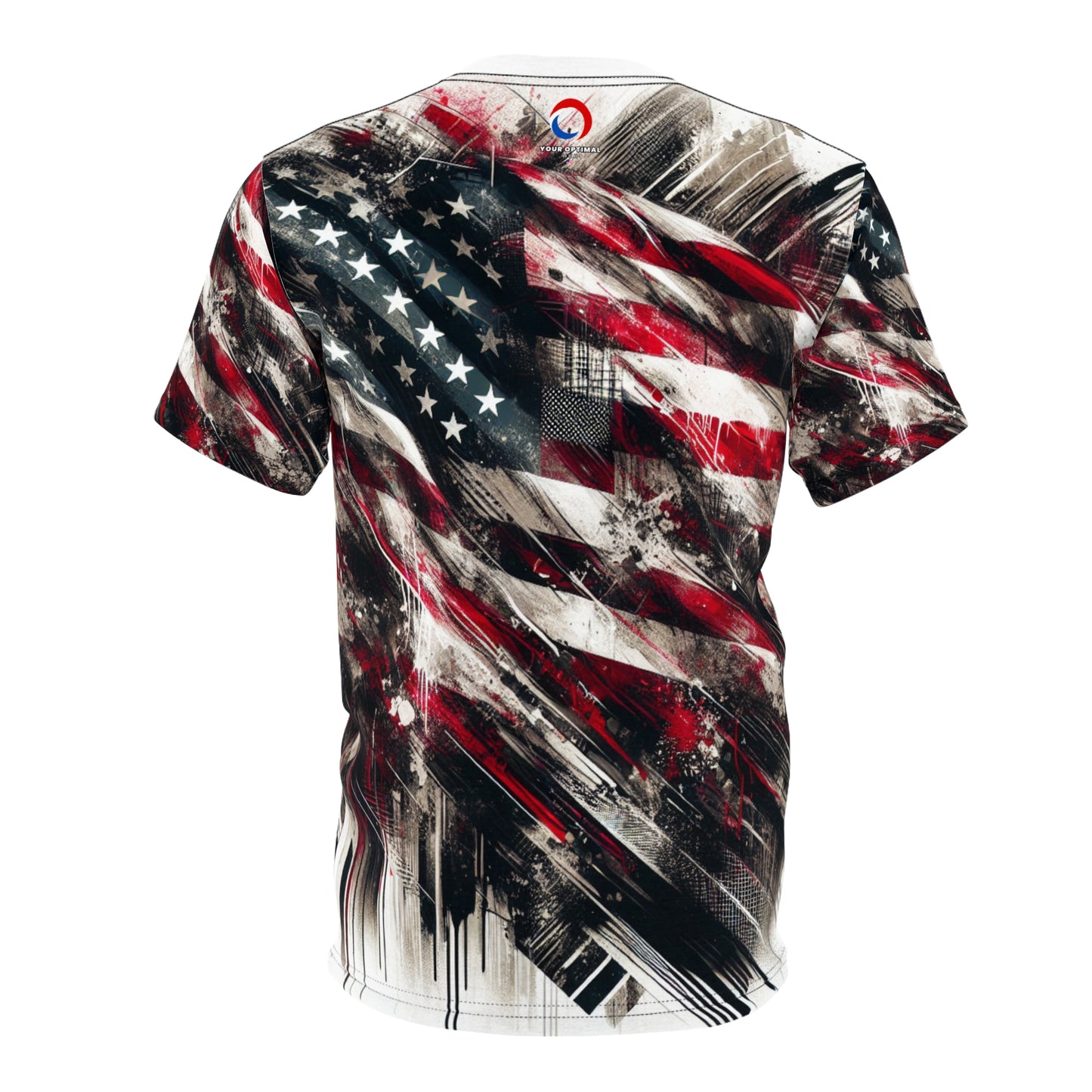 American Resilience: Distressed Flag Graffiti Splatter Grunge Streetwear T-Shirt - Patriotic Streetwear Tee