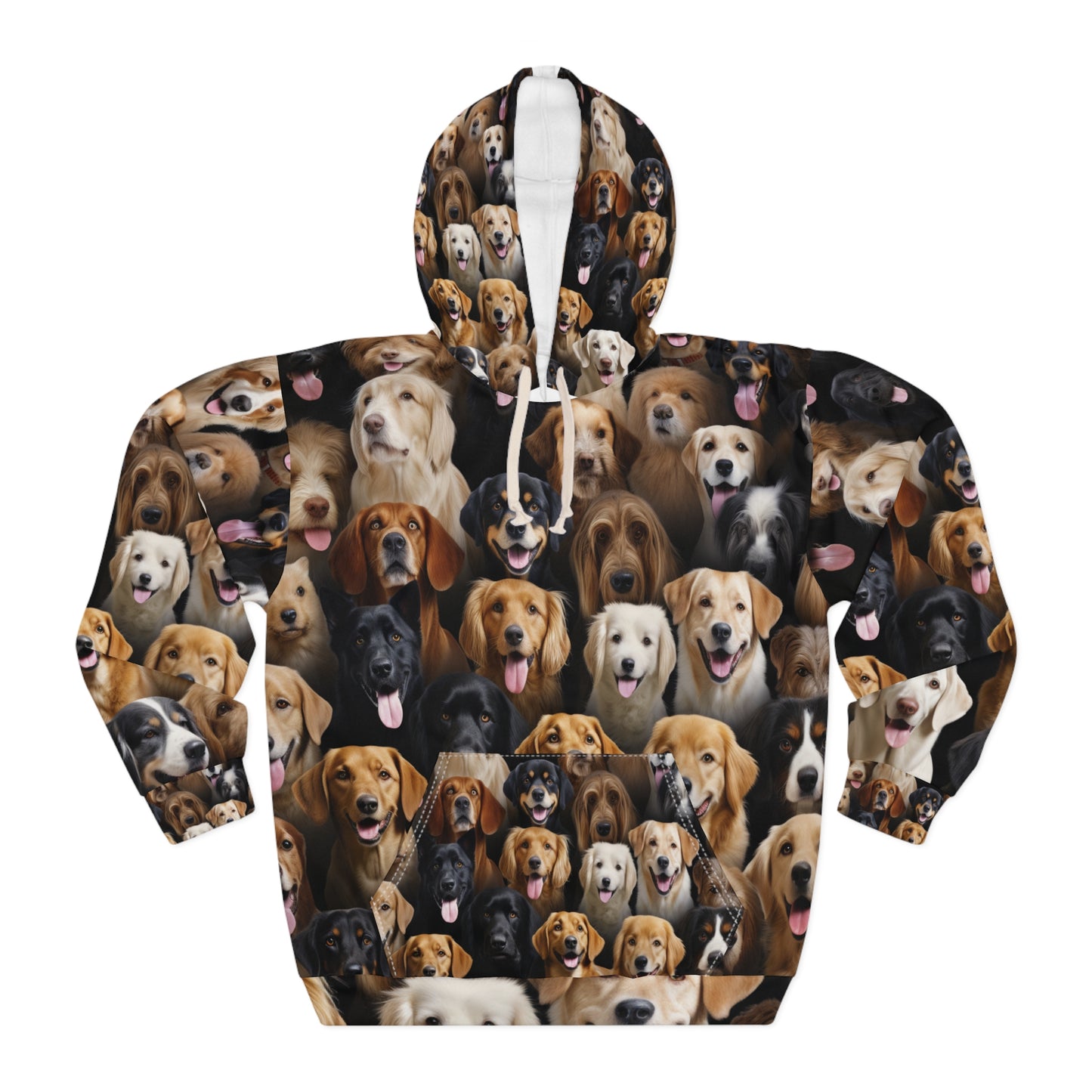 Photo-Quality Dog Pattern Hoodie - Bold Dog Art Hoodie