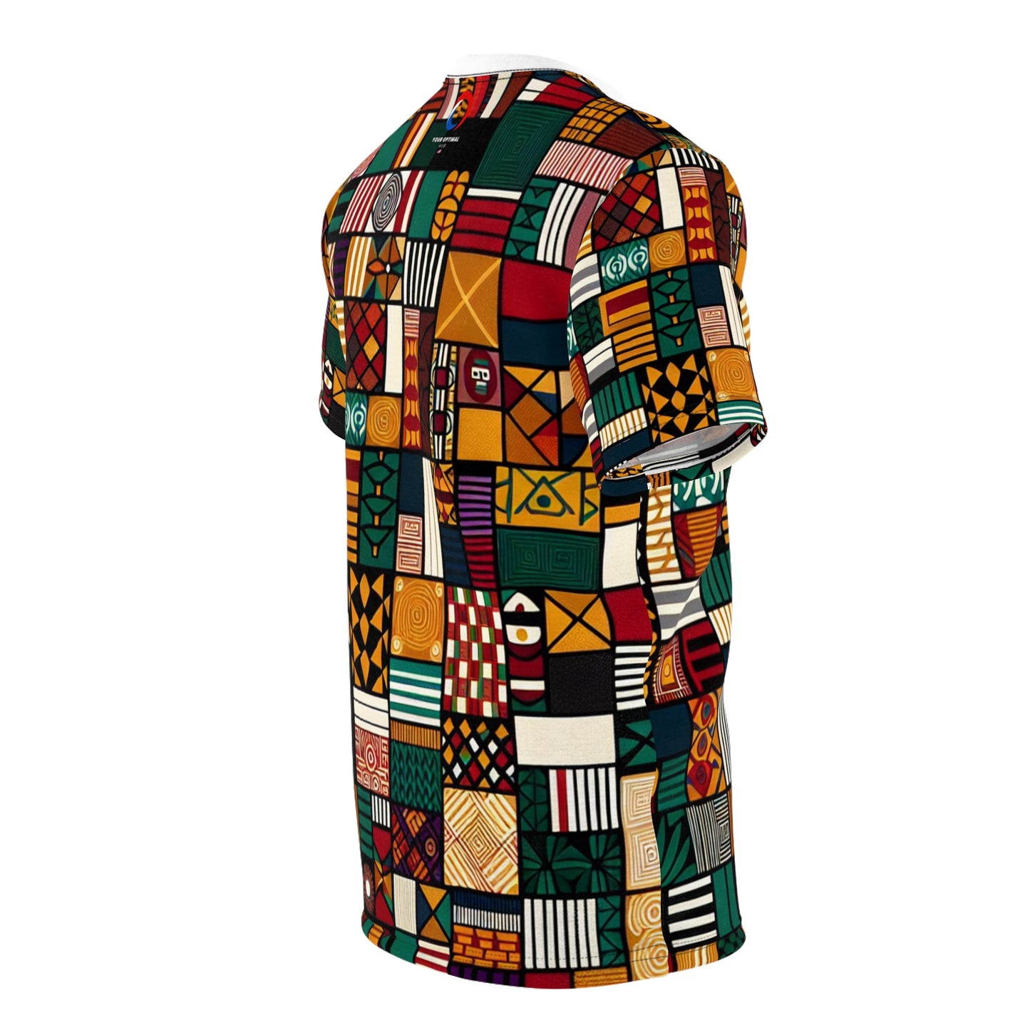 Vibrant Pan-African Heritage T-shirt - Geometric Kente & Adinkra Symbol Collage - African Tribal Pattern-Inspired Tee