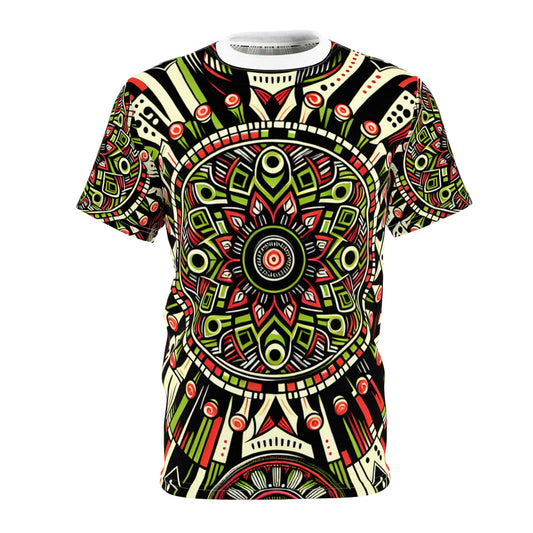 African Drum Rhythm Dance Celebration T-Shirt, Vibrant Bold Design, Festival Ready - African Tribal Pattern-Inspired Tee