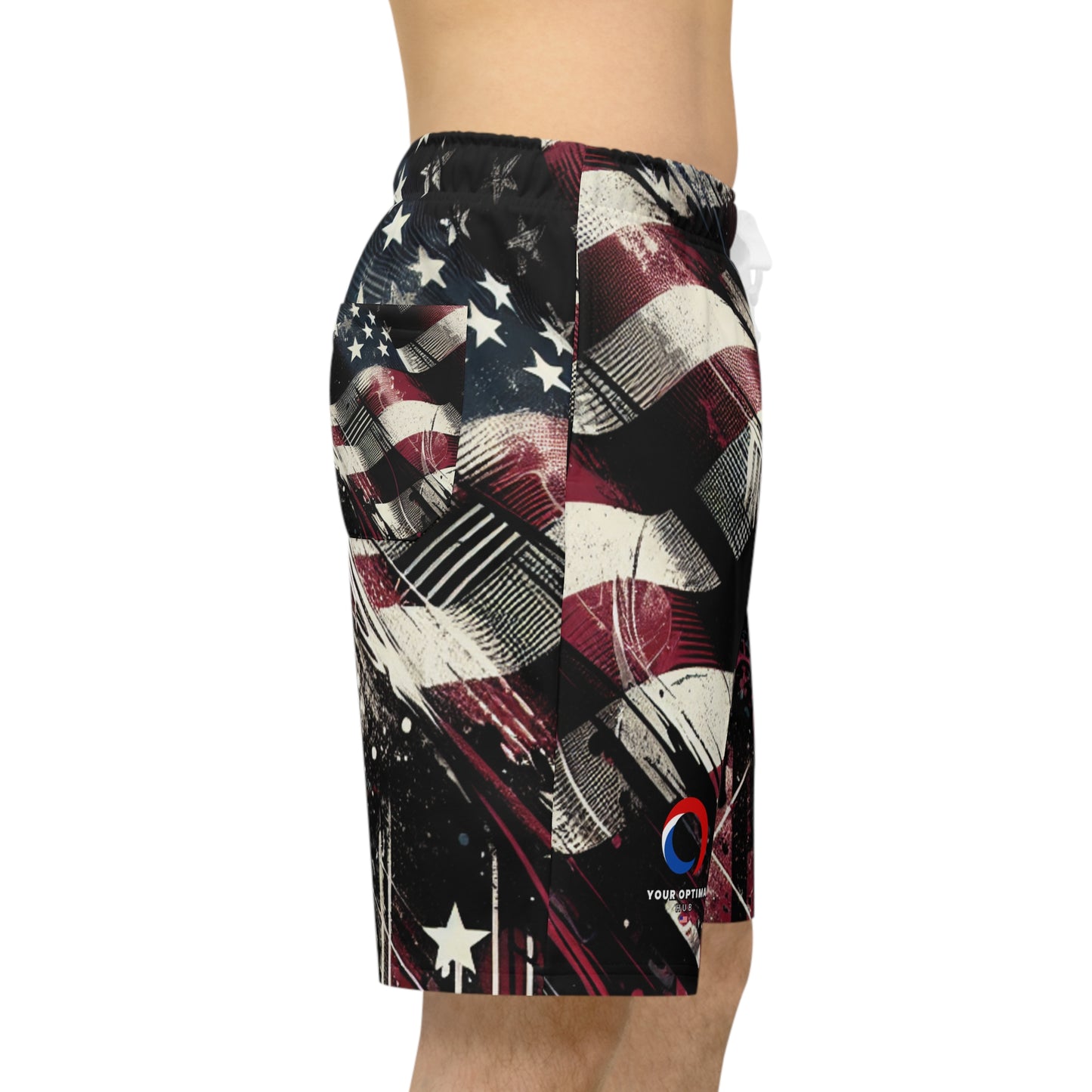 Distressed American Flag Grunge Shorts: Edgy Streetwear with Patriotic Graffiti Essence - Patriotic Streetwear Shorts