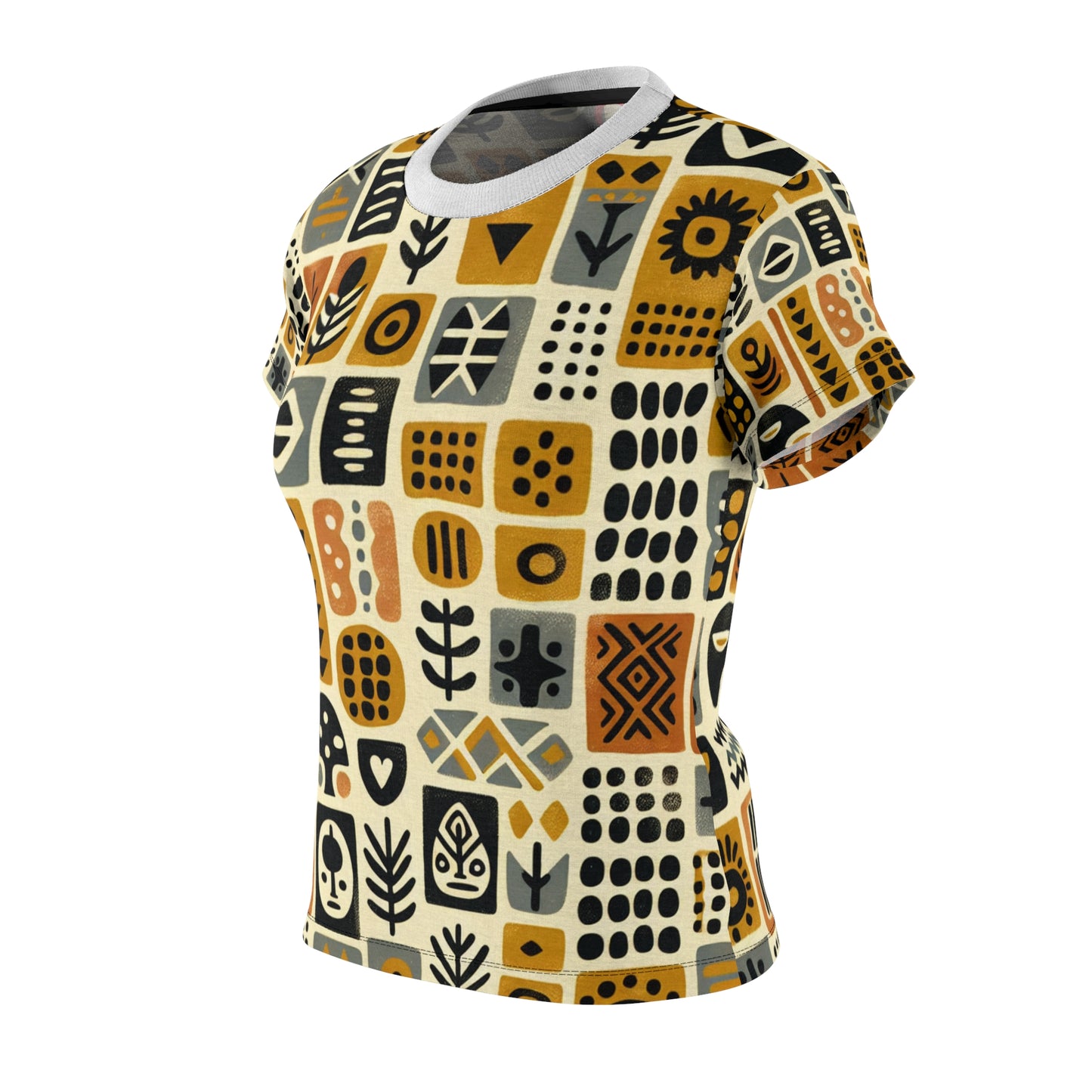 African Mud Cloth Style Women's T-Shirt - Modern African Art Apparel - African Tribal Pattern-Inspired Tee