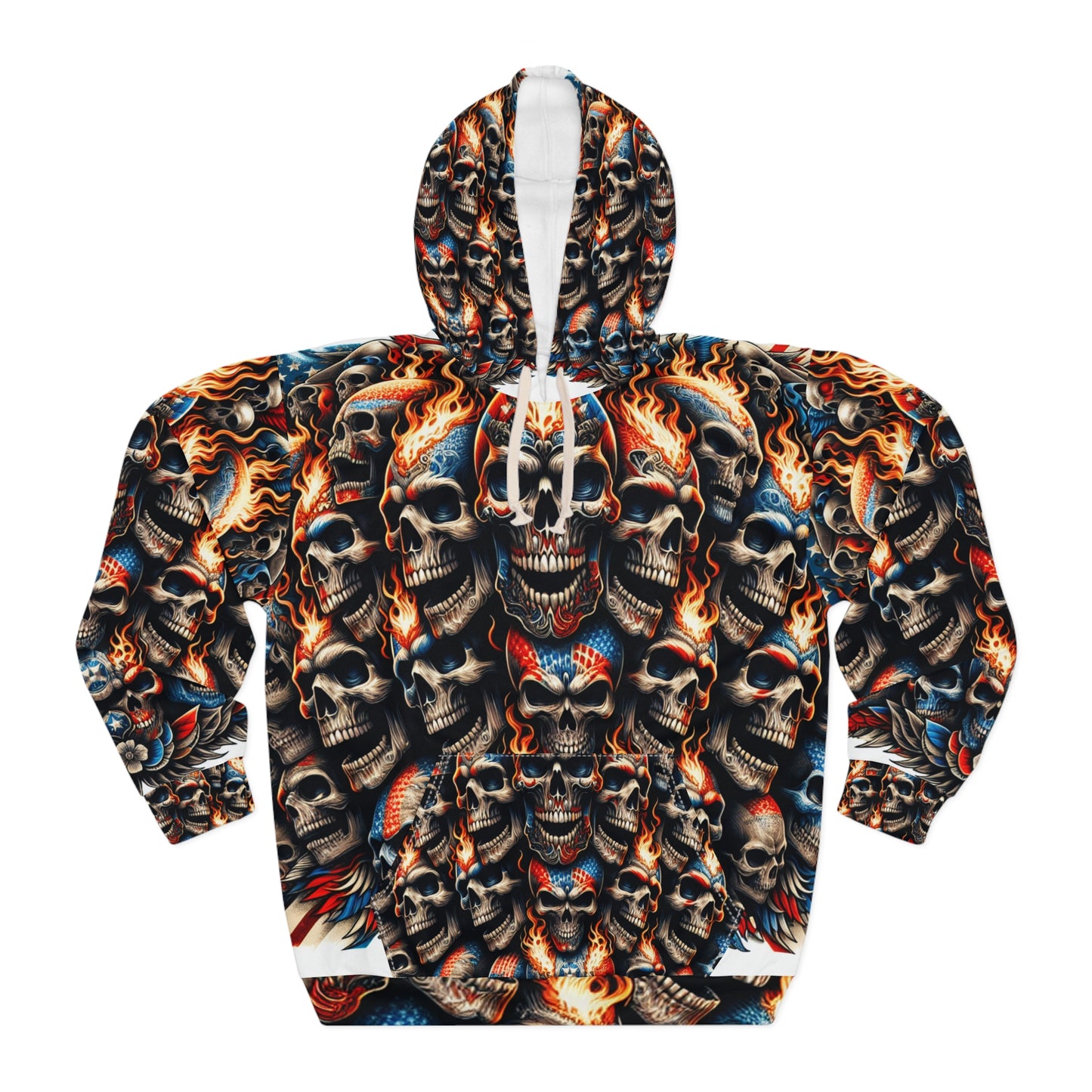 Incendiary Liberty Skull Fashion - Patriot Blaze Hoodie