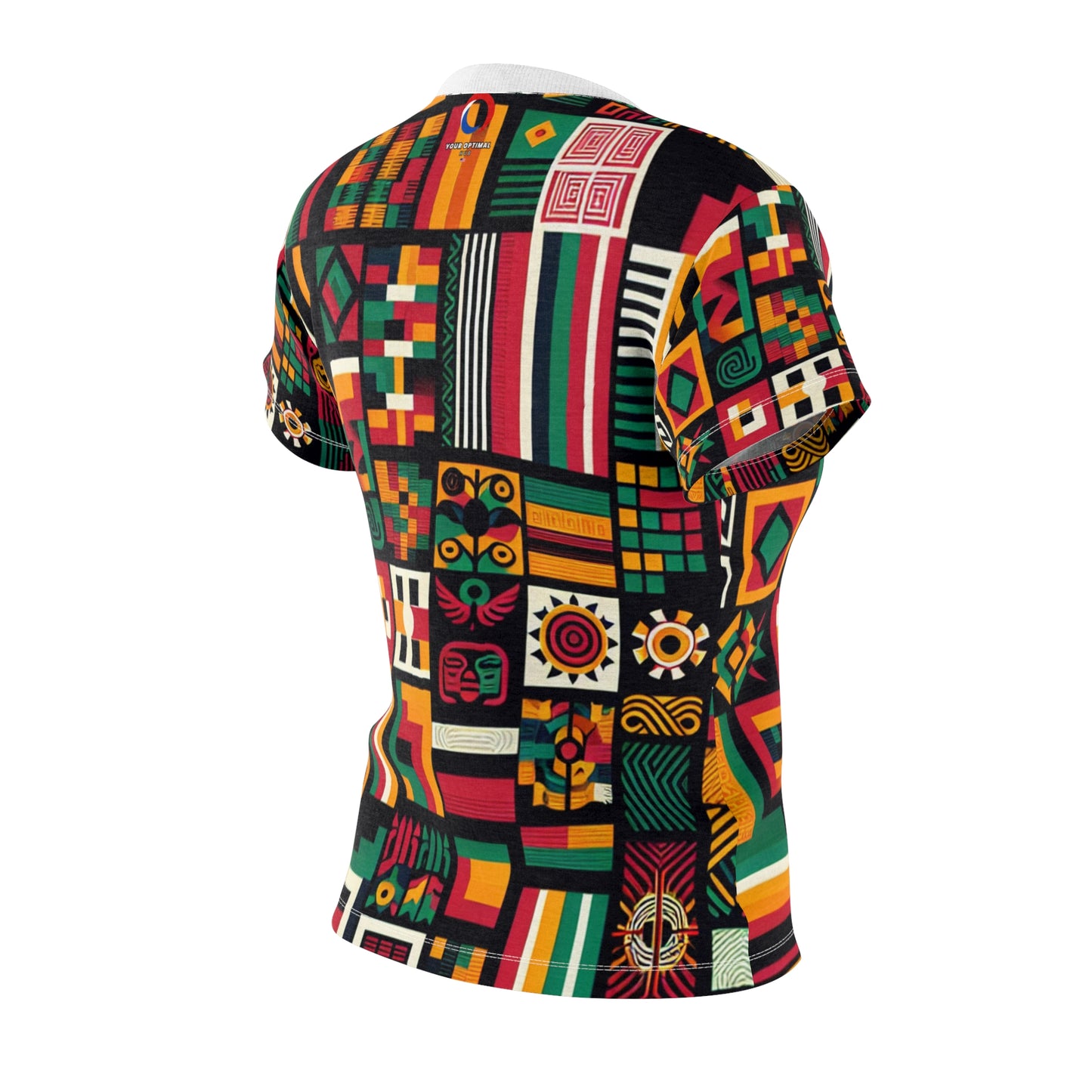 Bold Pan-African Heritage Women's Tee – Vibrant Kente Adinkra Geometric Unity Artwork - African Tribal Pattern-Inspired