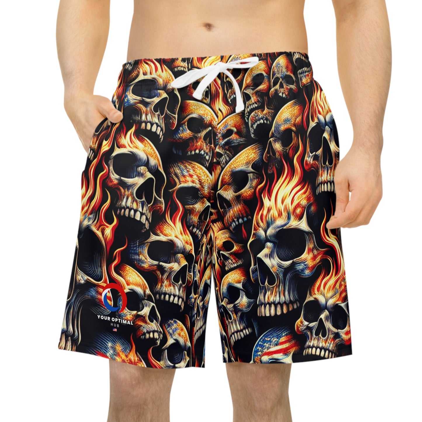 Haunting Patriot Blaze Shorts - Patriotic Streetwear