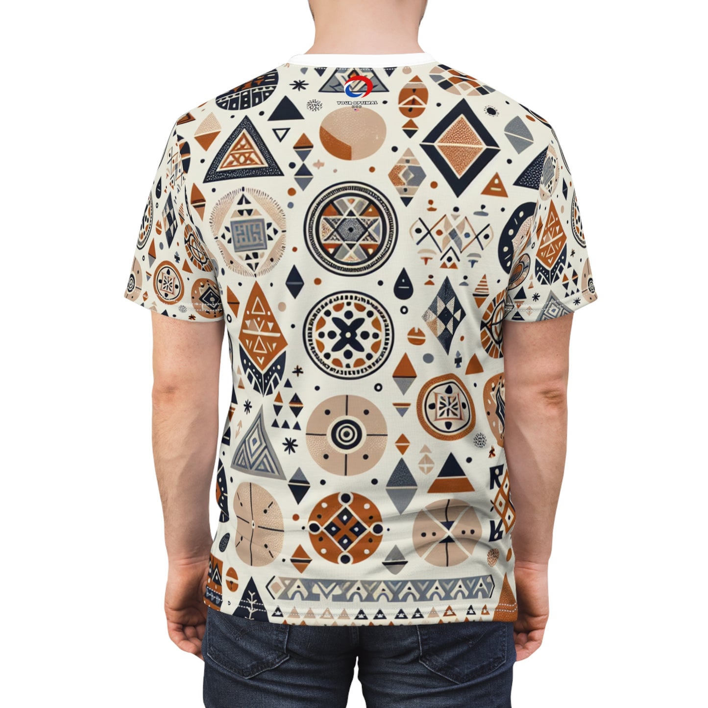 Berber Traditions Artistry Tee: Geometric Storytelling, Earthy Tone Tattoo-Inspired Design - African Tribal Pattern-Inspired