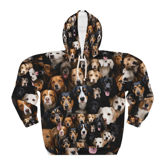 Hyper-Detailed Dog Scene Hoodie - Bold Dog Art Hoodie