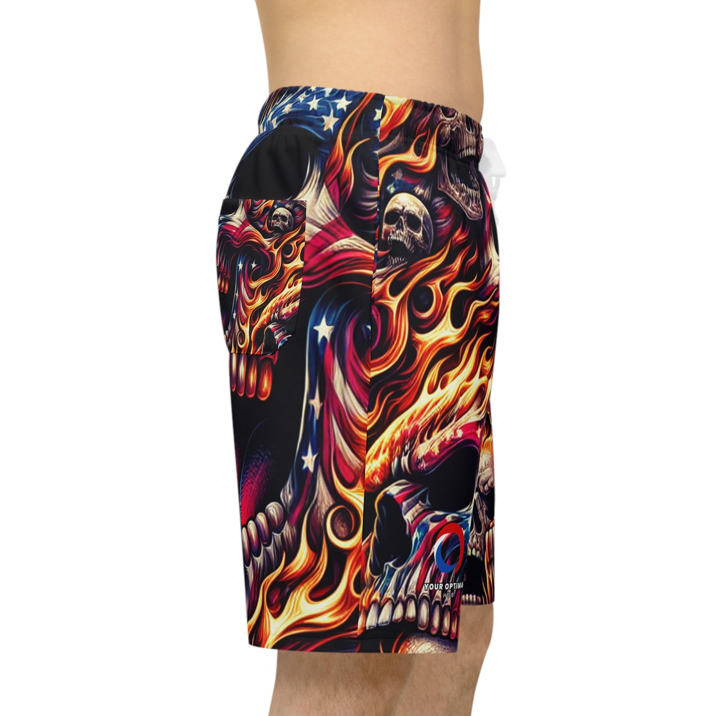 Inferno Patriot Tattooed Skull Spectrum Shorts - Patriotic Streetwear