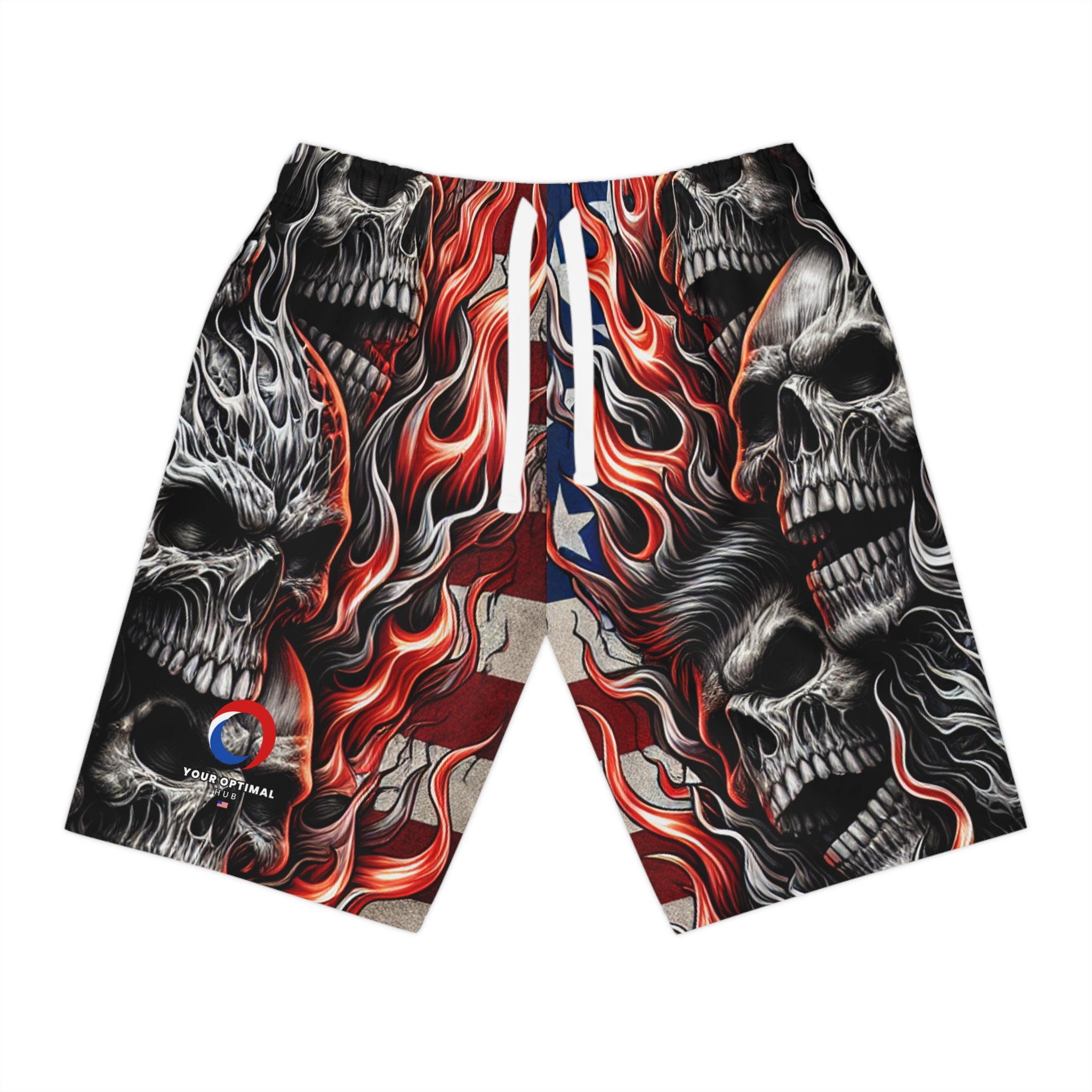 Inferno Patriot: American Freedom Flames & Skulls Shorts - Patriotic S ...