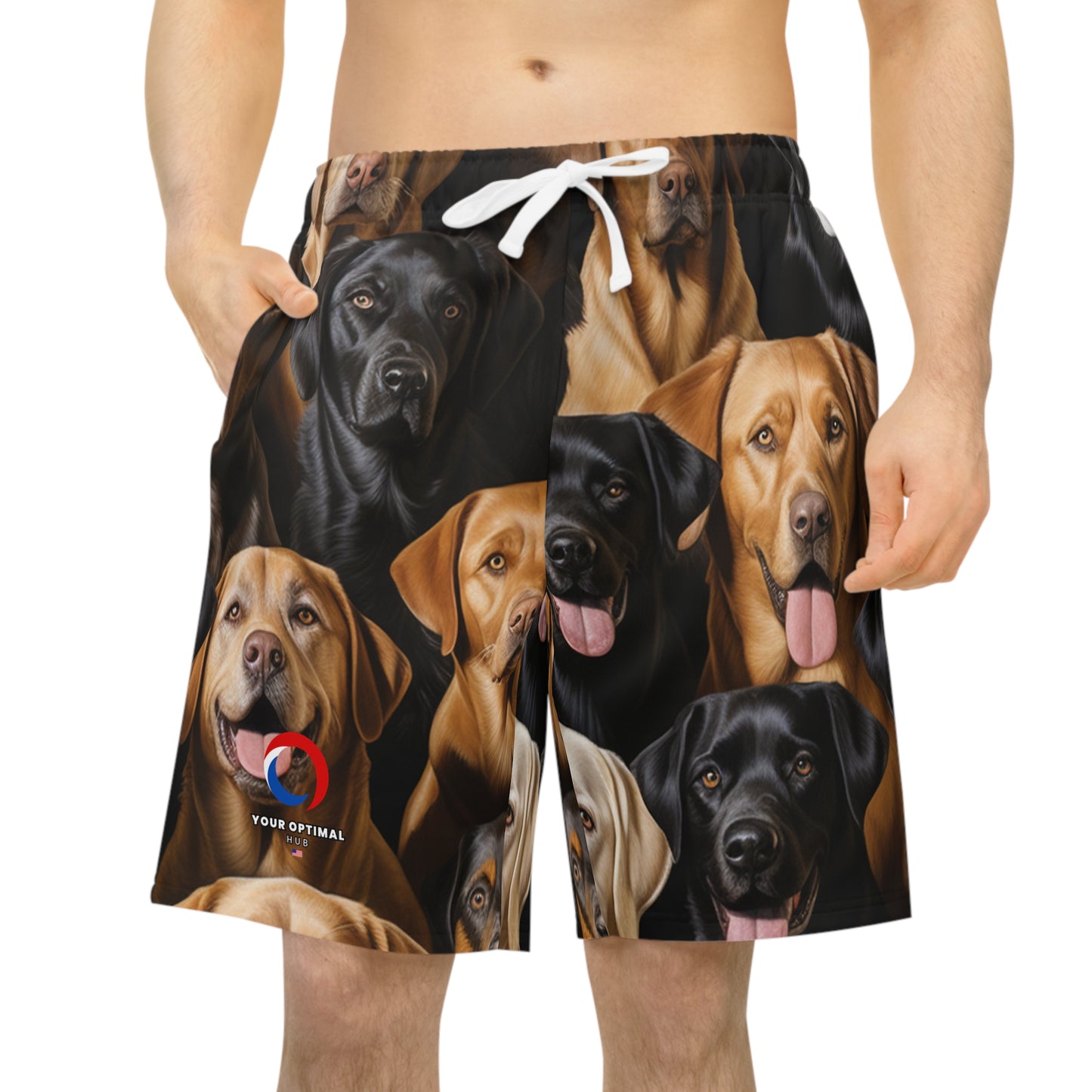 Pup Parade Ultra-Realistic Shorts - Bold Dog Art Shorts