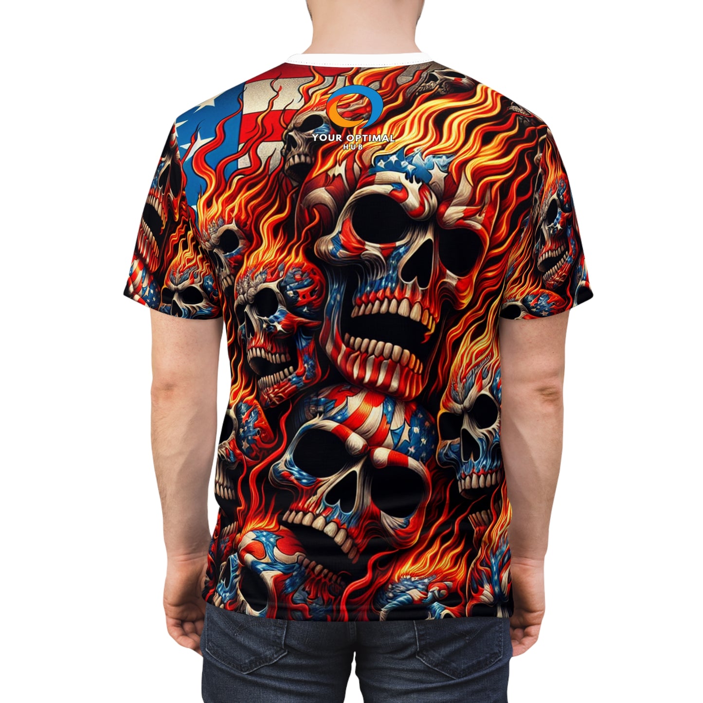 Inferno Patriotica: Ghostfire Fury Edition - Patriotic Streetwear Tee