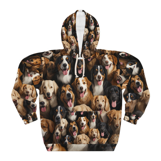 Ultra-Detailed Dog Motif Hoodie - Bold Dog Art Hoodie