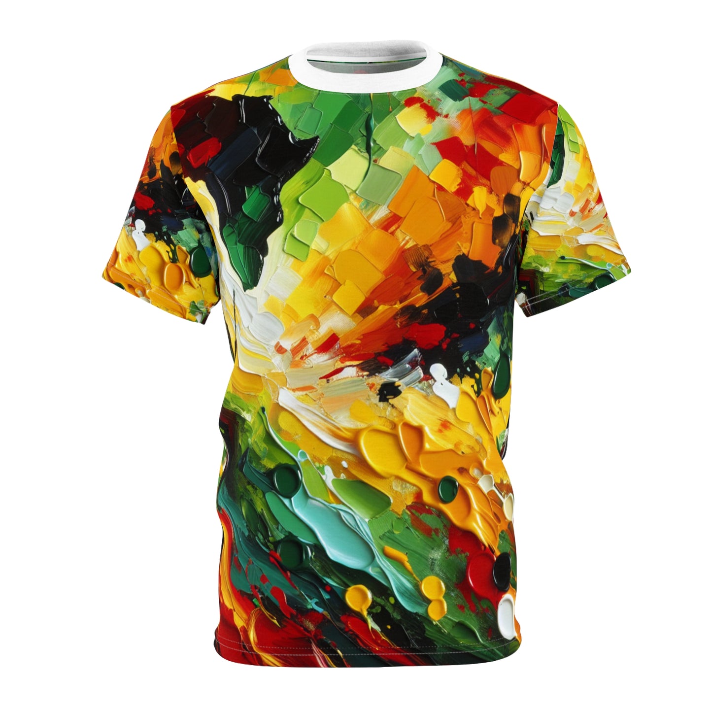 Rastafarian Abstract Art T-Shirt - Vibrant Colors & Energy, Celebrating Unity & Freedom - Rastafarian Abstract Art-Inspired Tee