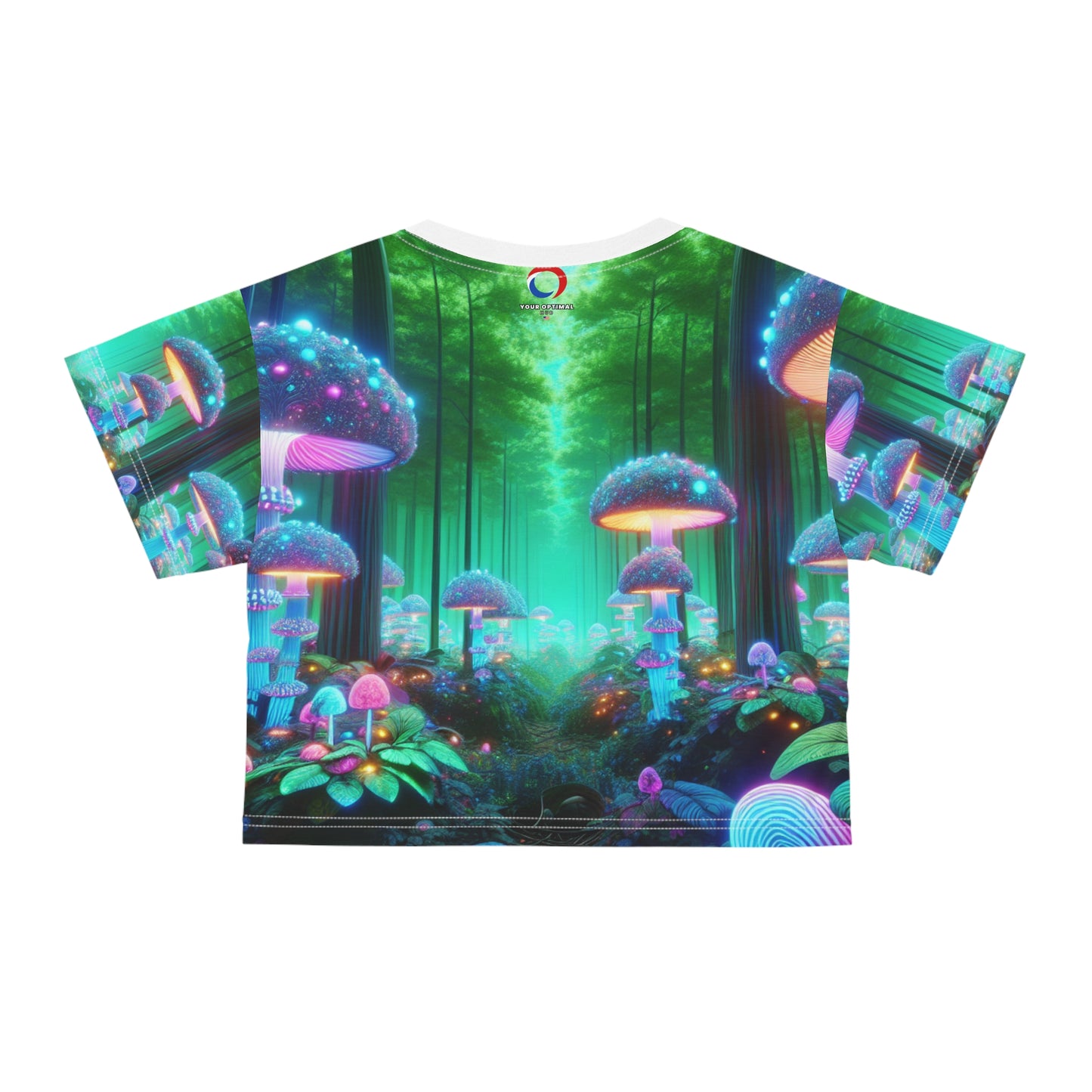 Psychedelic Enchanted Forest Women's Crop Tee - 3D Photo-Realistic Vivid Nature Art Nouveau Top - Women's Trippy Tee