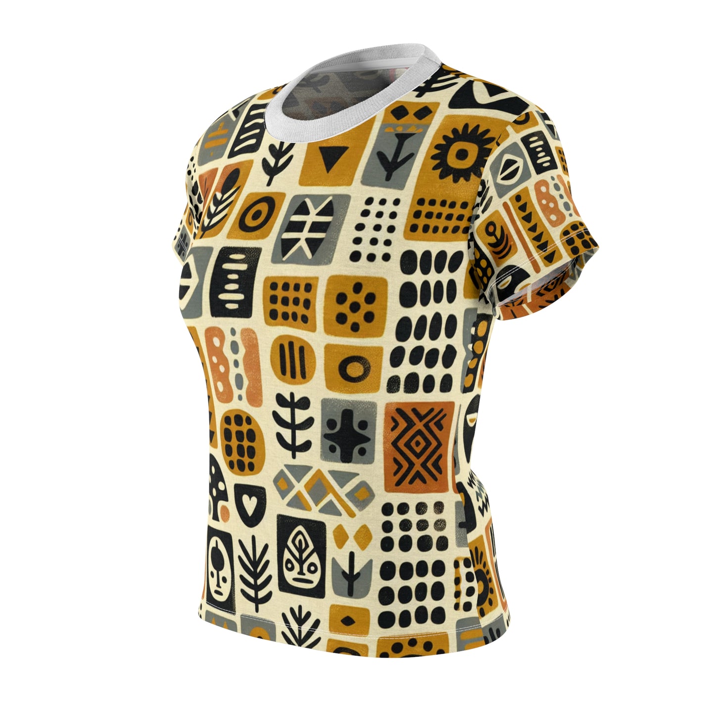 African Mud Cloth Style Women's T-Shirt - Modern African Art Apparel - African Tribal Pattern-Inspired Tee