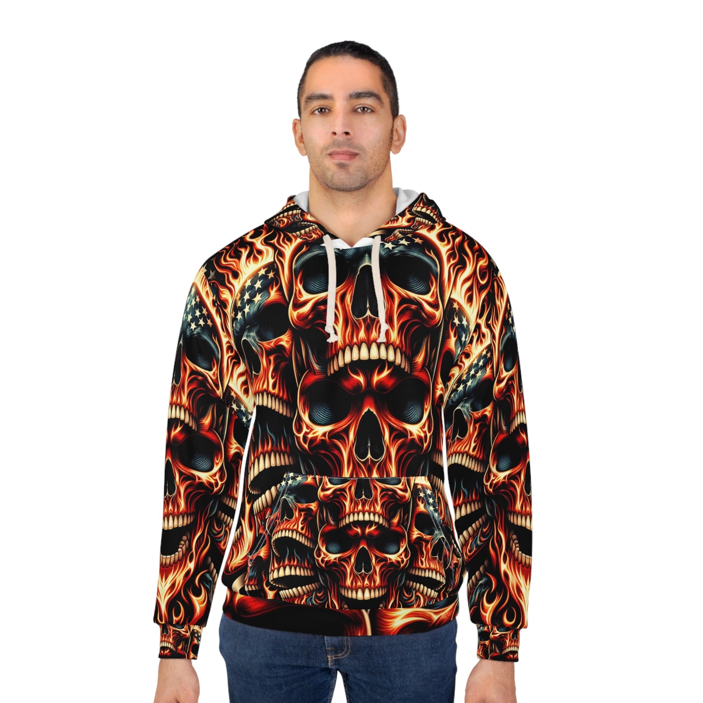 Lethal Luminance Skull Fashion - Patriot Blaze Hoodie