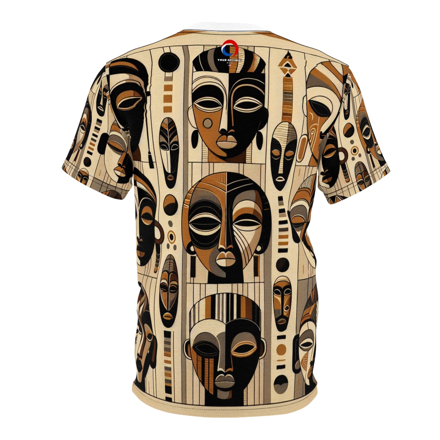 African Masks Gallery T-shirt - Vibrant Heritage & Contemporary Art Fusion Tee - African Tribal Pattern-Inspired Apparel